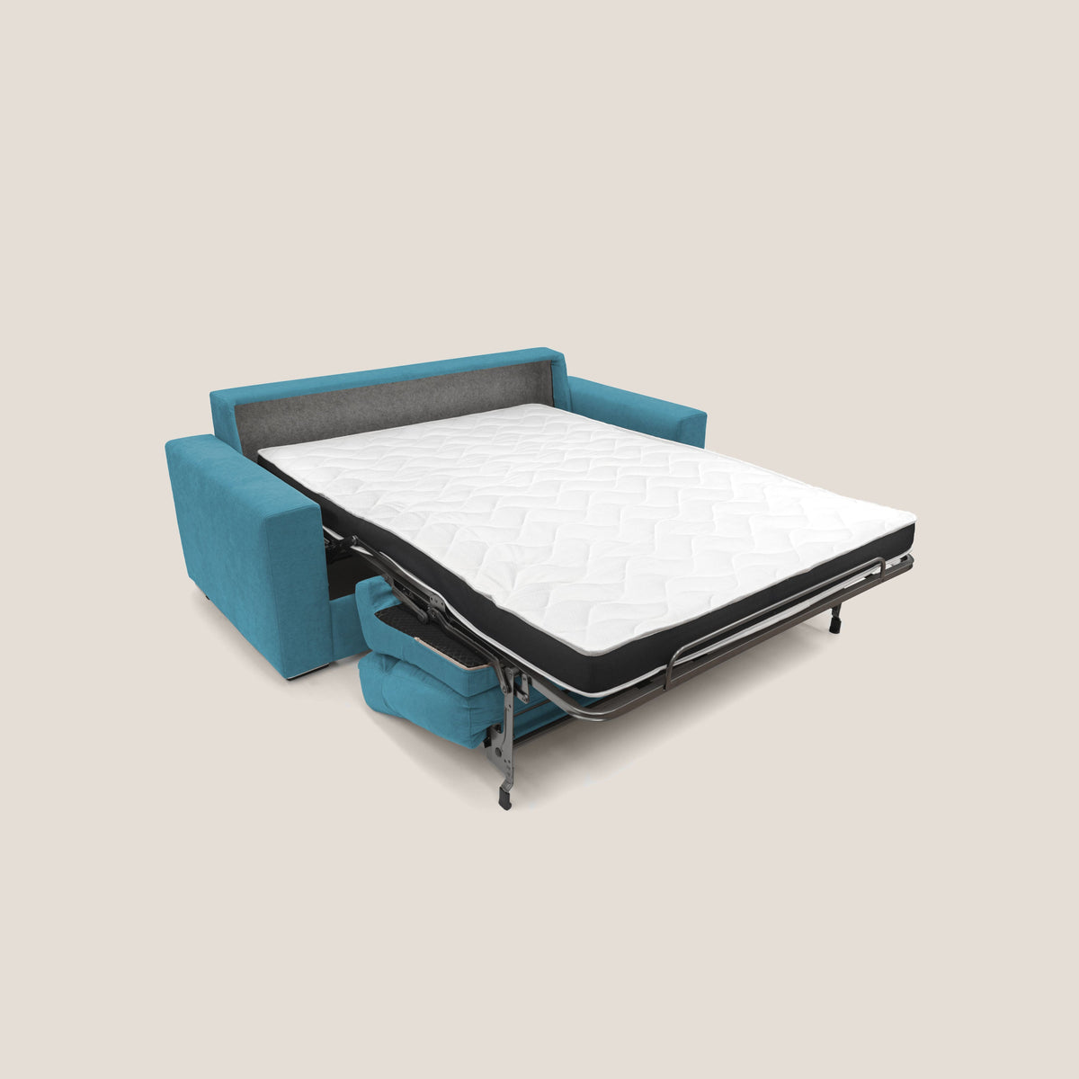 Nikita Divano letto matrimoniale con schienale morbido alto e rivestimento T02 azzurro - divitt.sbs