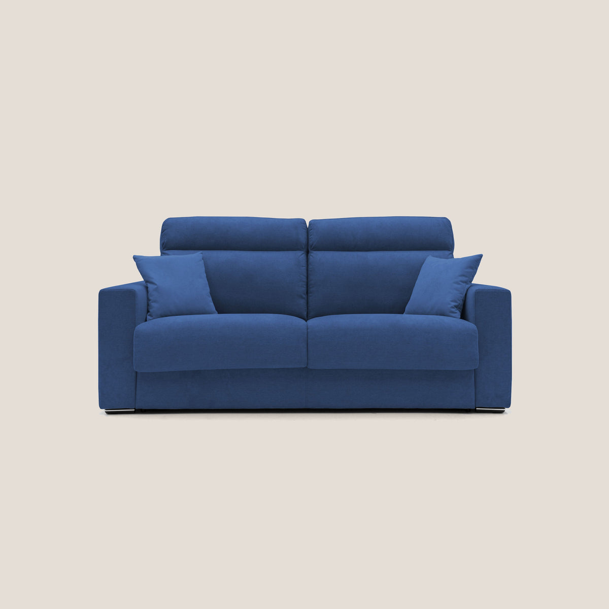 Nikita Divano letto matrimoniale con schienale morbido alto e rivestimento T02 blu - divitt.sbs