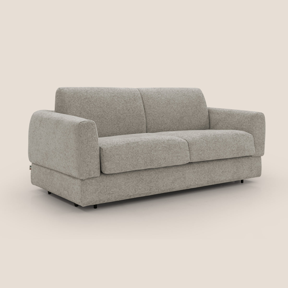 Happy Divano letto matrimoniale con materasso h18 cm in tessuto impermeabile T10 tortora - divitt.sbs