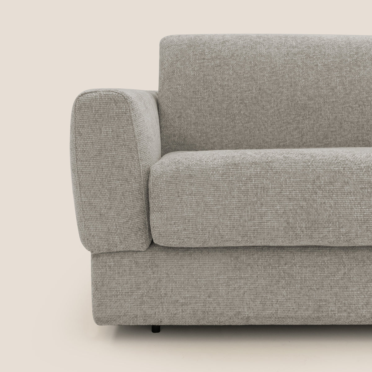 Happy Divano letto matrimoniale con materasso h18 cm in tessuto impermeabile T10 tortora - divitt.sbs