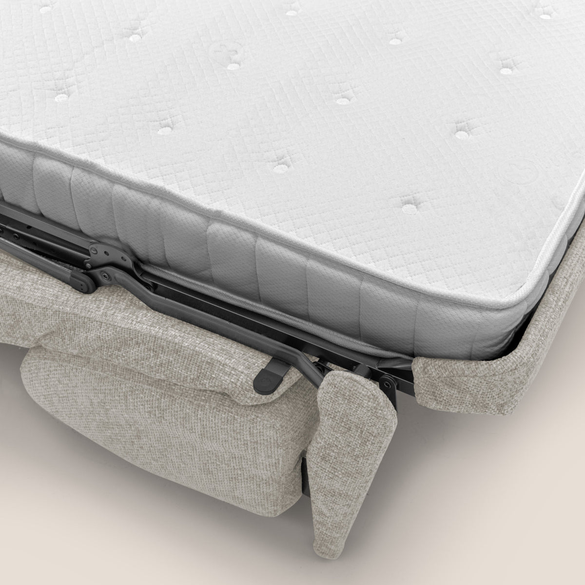 Happy Divano letto matrimoniale con materasso h18 cm in tessuto impermeabile T10 panna - divitt.sbs