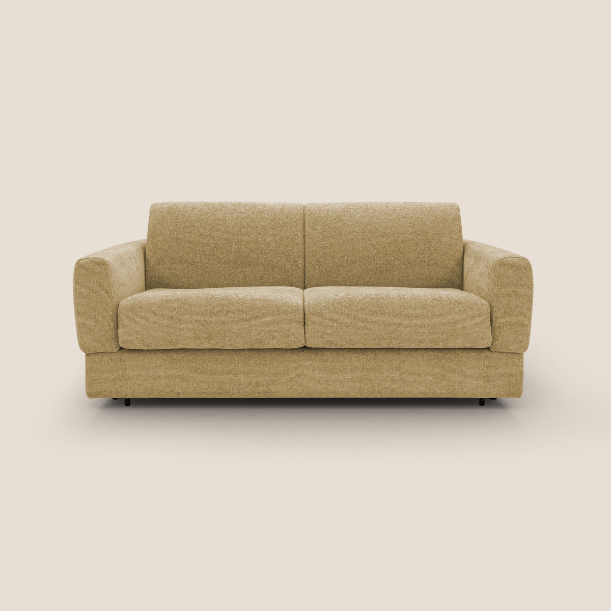 Happy Divano letto matrimoniale con materasso h18 cm in tessuto impermeabile T10 giallo - divitt.sbs