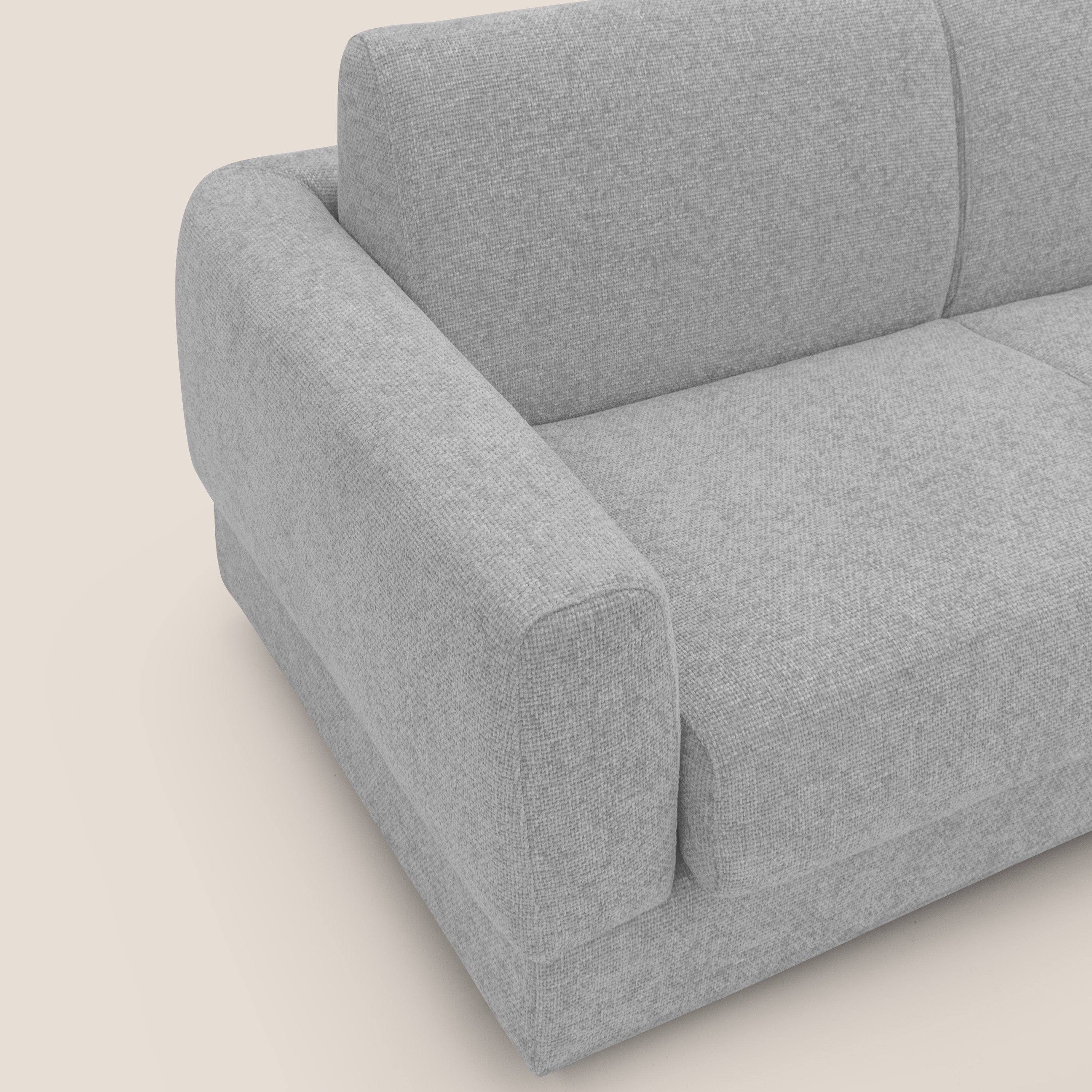 Happy Divano letto matrimoniale con materasso h18 cm in tessuto impermeabile T10 grigio chiaro - divitt.sbs