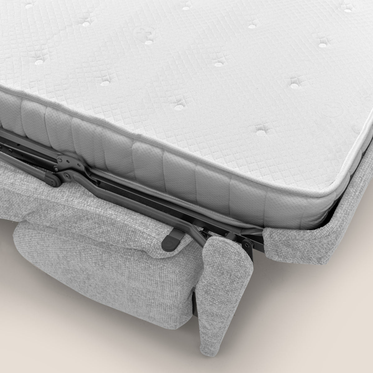 Happy Divano letto matrimoniale con materasso h18 cm in tessuto impermeabile T10 grigio chiaro - divitt.sbs