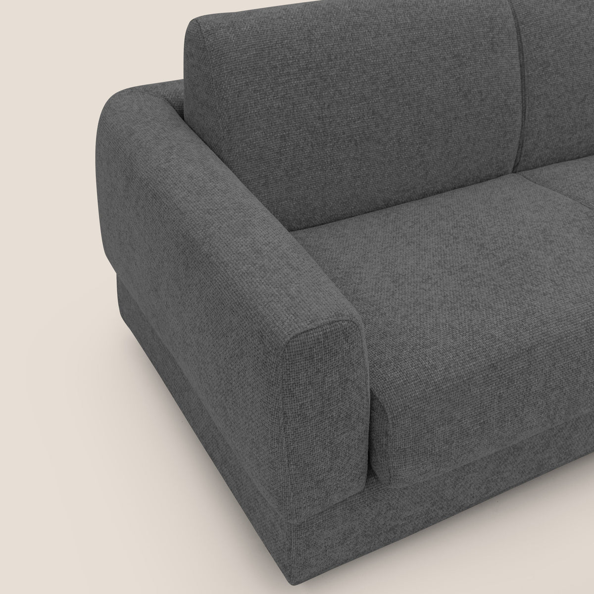 Happy Divano letto matrimoniale con materasso h18 cm in tessuto impermeabile T10 antracite - divitt.sbs