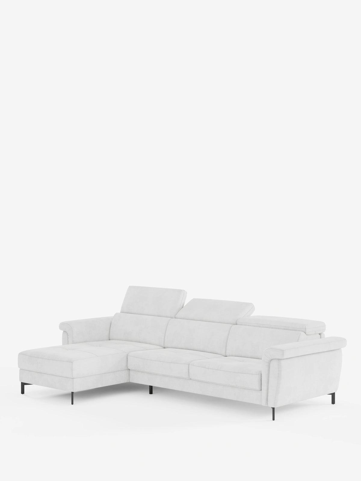 Capri sofá cama esquinero con chaise longue con canapé y reposacabezas reclinables -en tejido antimanchas elegante T30