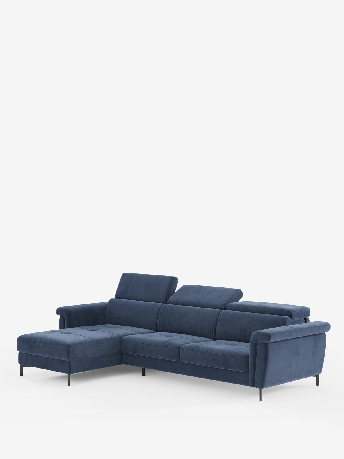 Capri sofá cama esquinero con chaise longue con canapé y reposacabezas reclinables -en tejido antimanchas elegante T30