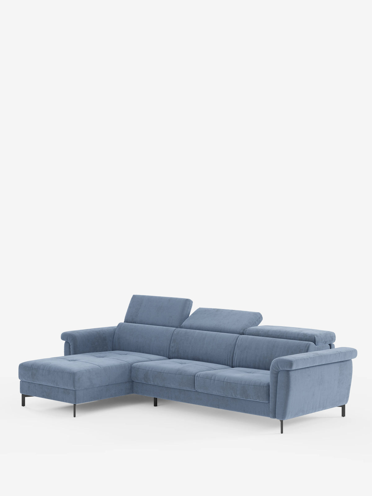 Capri sofá cama esquinero con chaise longue con canapé y reposacabezas reclinables -en tejido antimanchas elegante T30