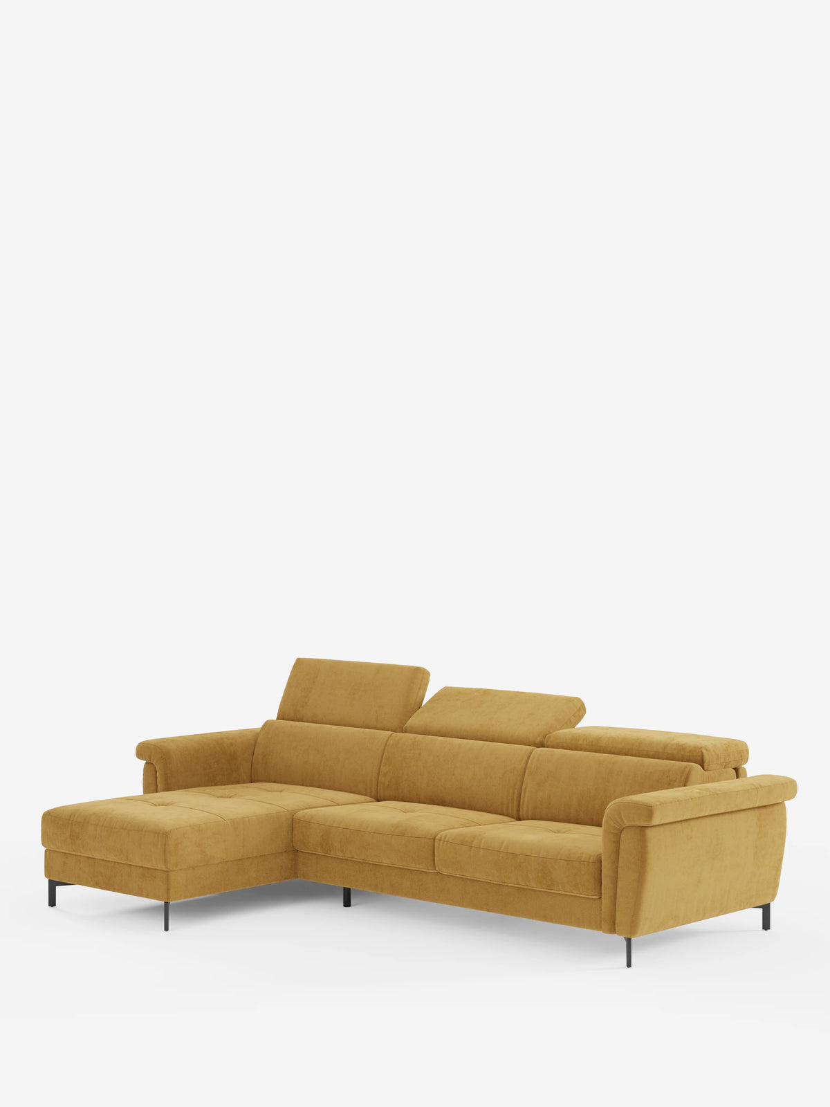 Capri sofá cama esquinero con chaise longue con canapé y reposacabezas reclinables -en tejido antimanchas elegante T30