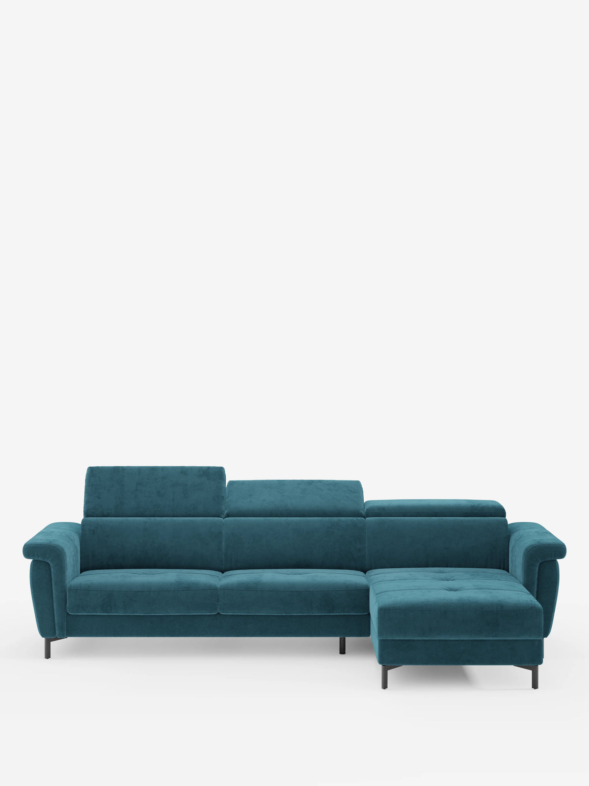 Capri sofá cama esquinero con chaise longue con canapé y reposacabezas reclinables -en tejido antimanchas elegante T30
