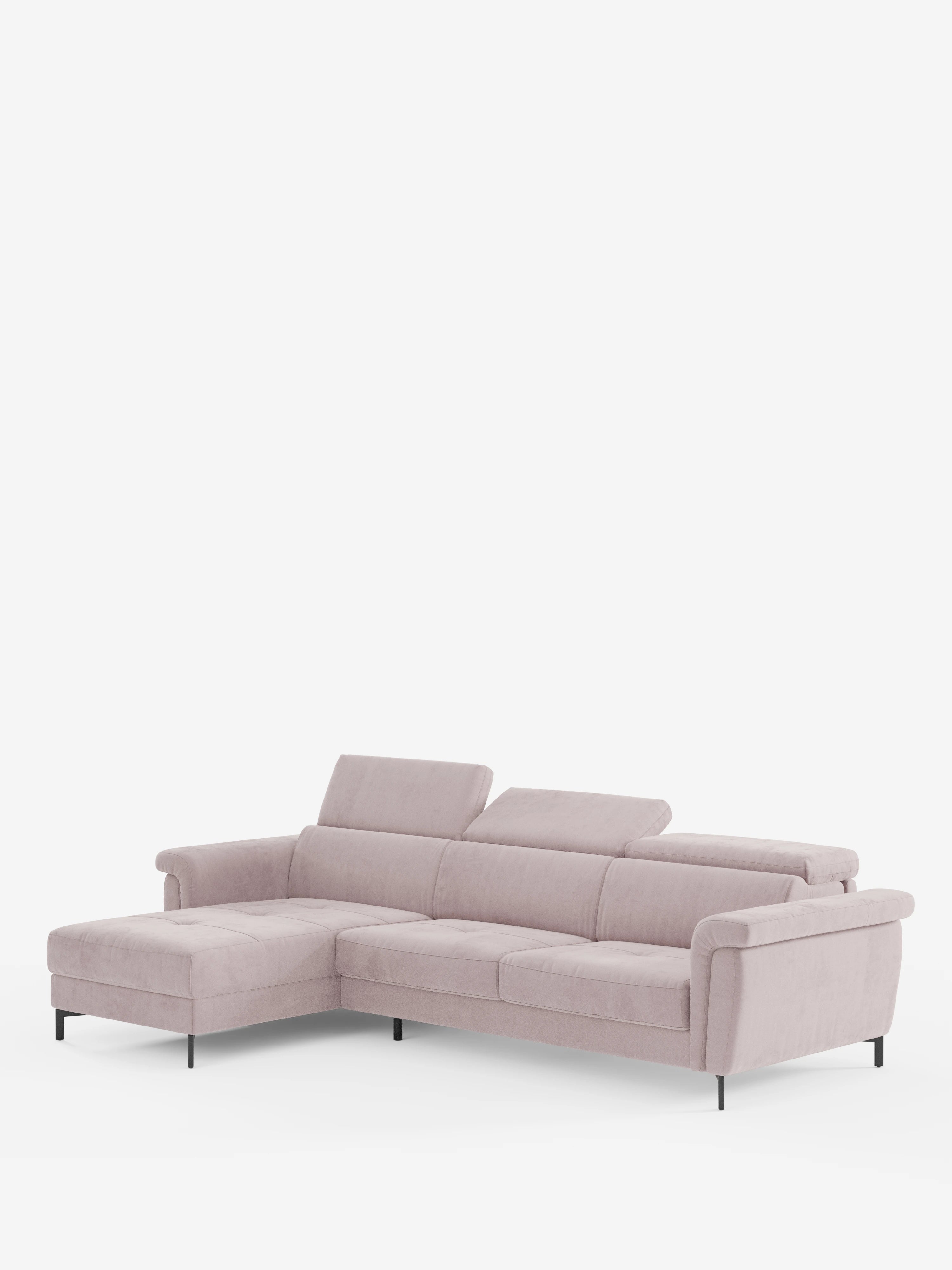 Capri sofá cama esquinero con chaise longue con canapé y reposacabezas reclinables -en tejido antimanchas elegante T30