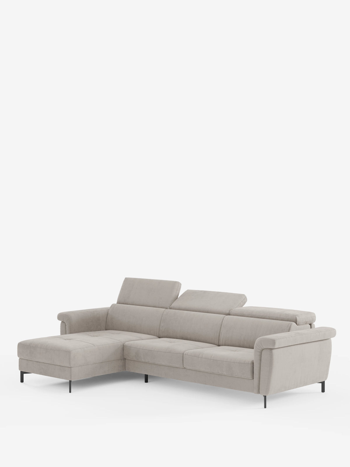 Capri sofá cama esquinero con chaise longue con canapé y reposacabezas reclinables -en tejido antimanchas elegante T30