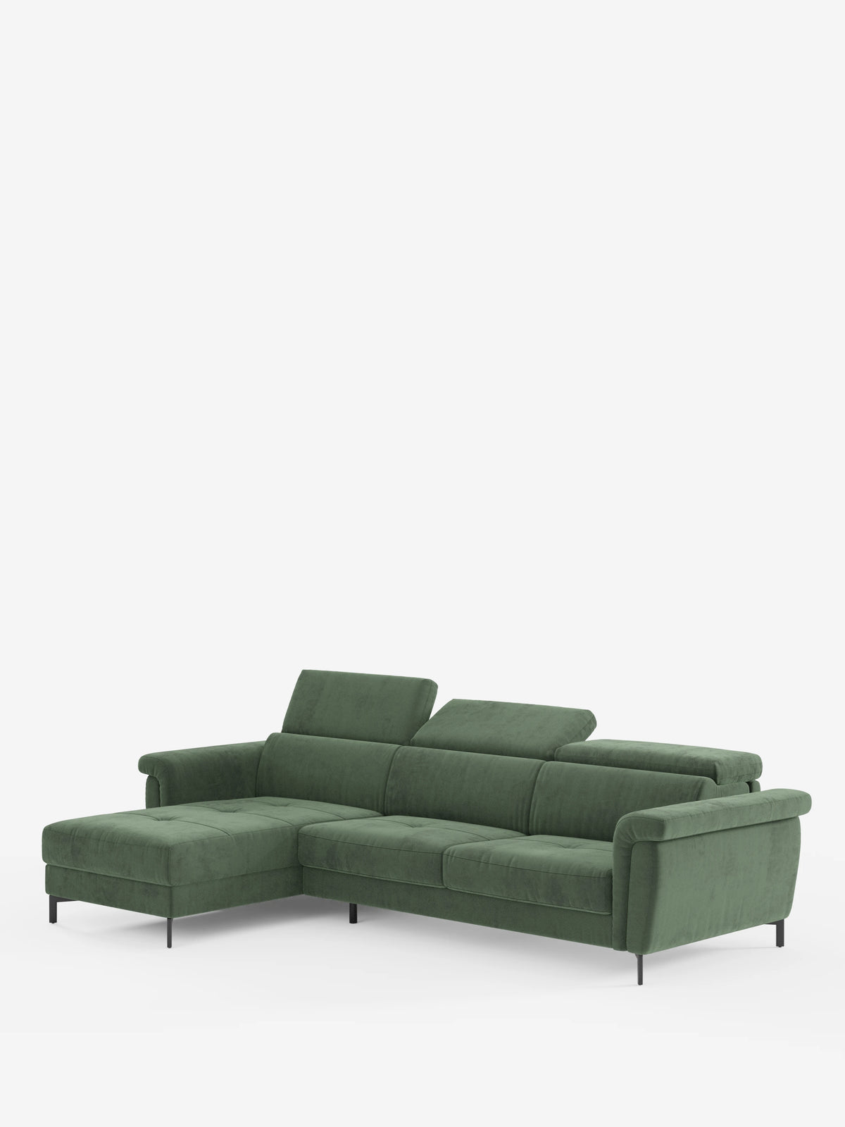 Capri sofá cama esquinero con chaise longue con canapé y reposacabezas reclinables -en tejido antimanchas elegante T30