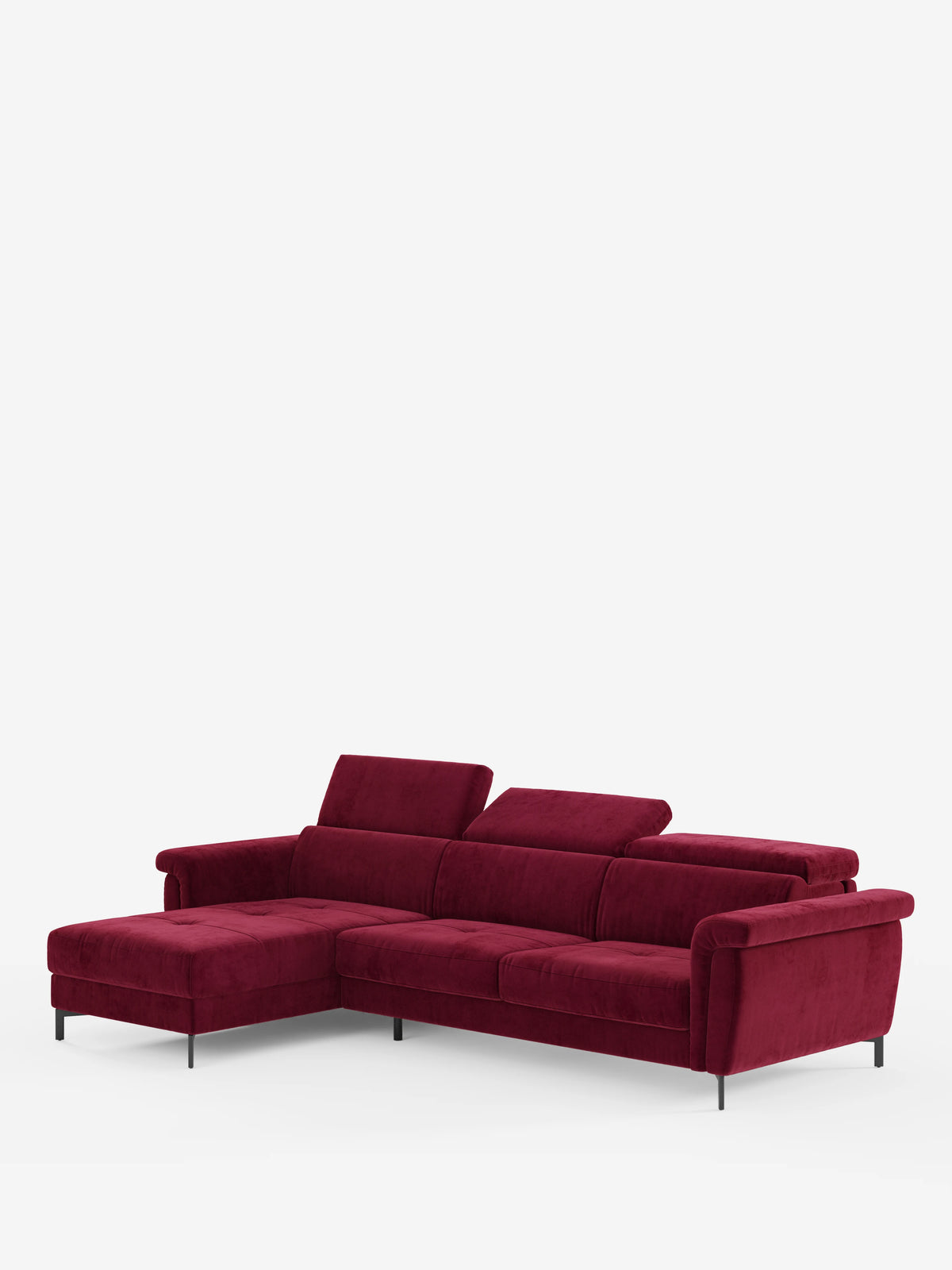 Capri sofá cama esquinero con chaise longue con canapé y reposacabezas reclinables -en tejido antimanchas elegante T30