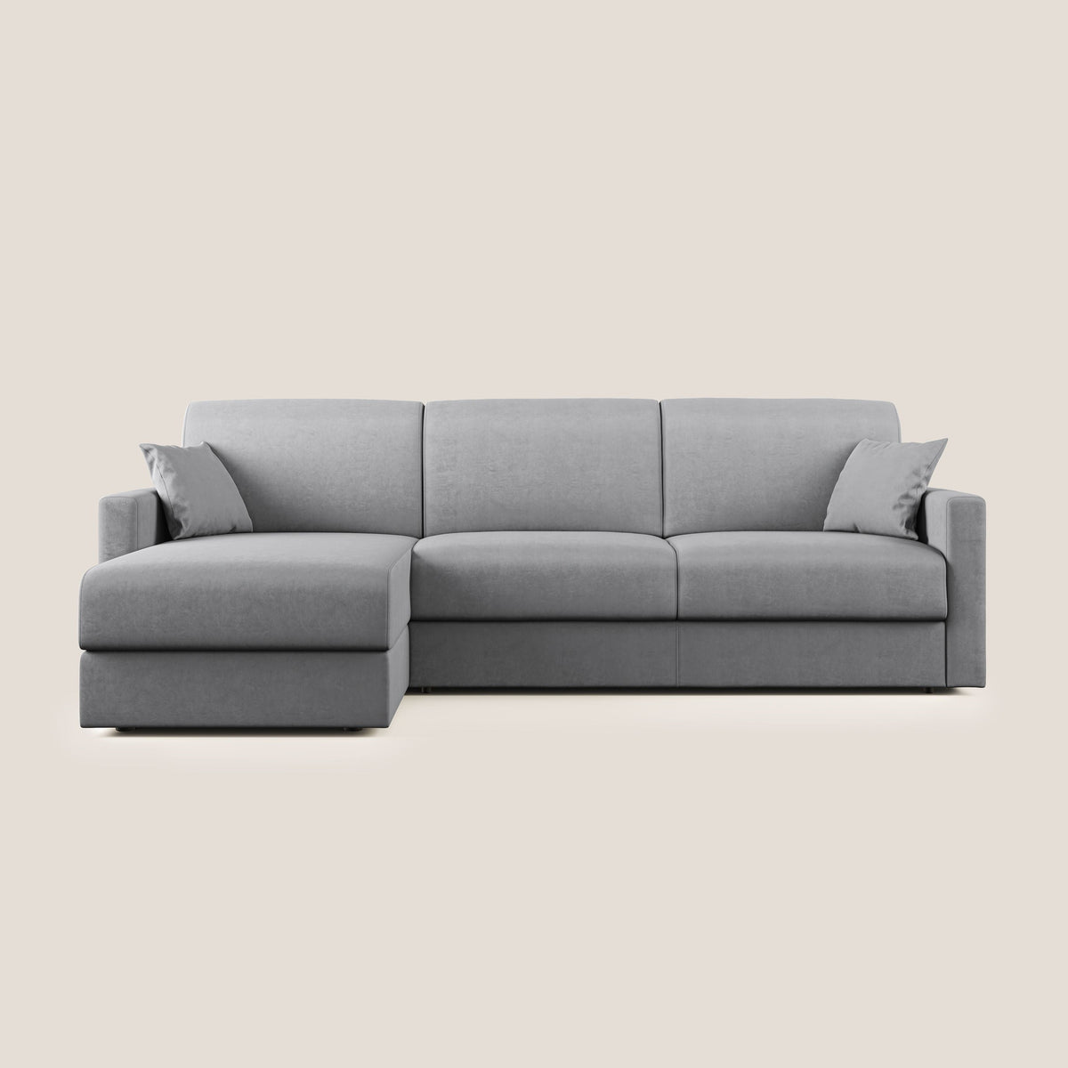 Chris Divano letto angolare con penisola in microfibra smacchiabile T11 grigio - divitt.sbs