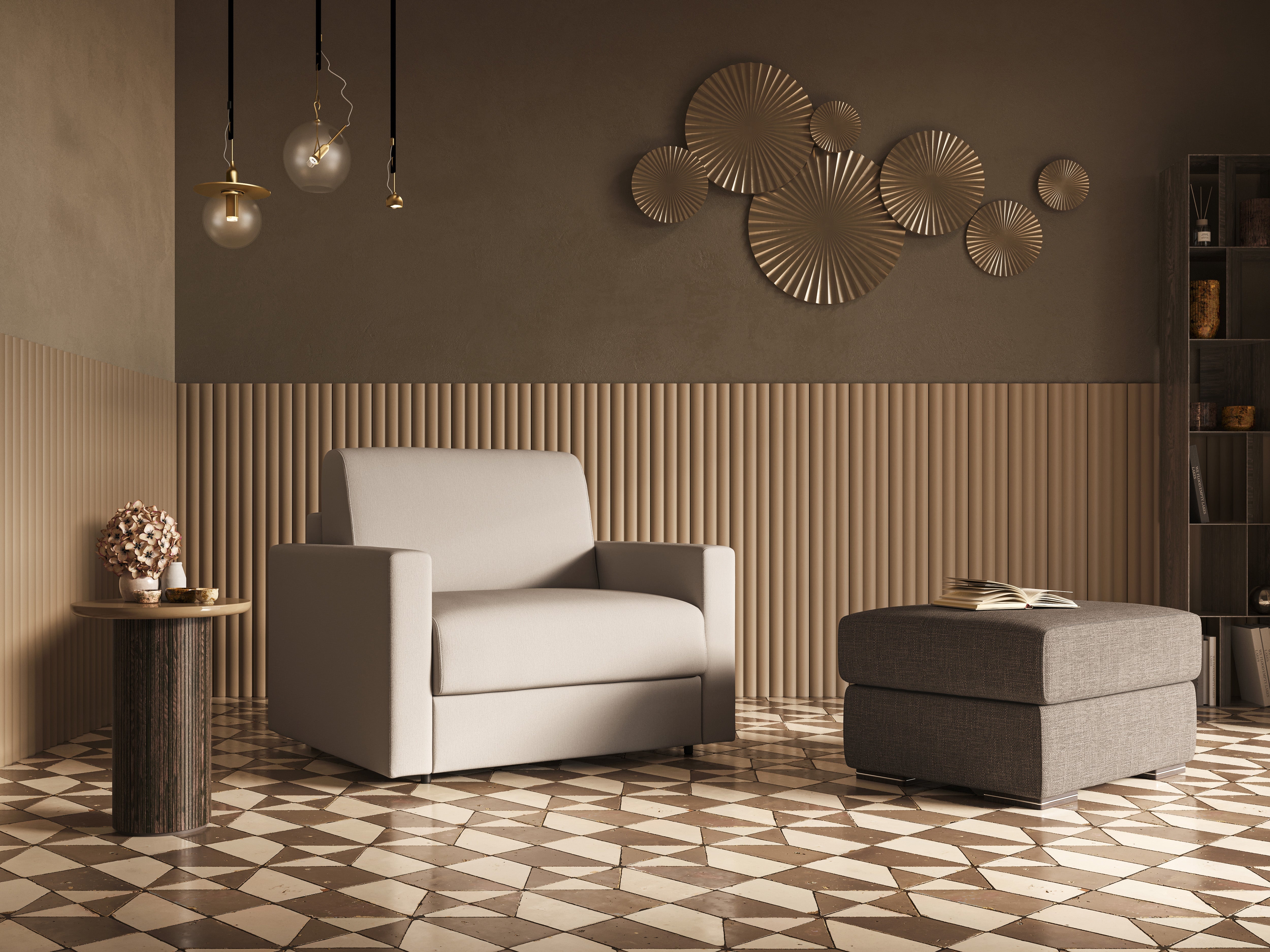 Chris poltrona letto in tessuto impermeabile T13 antracite - divitt.sbs