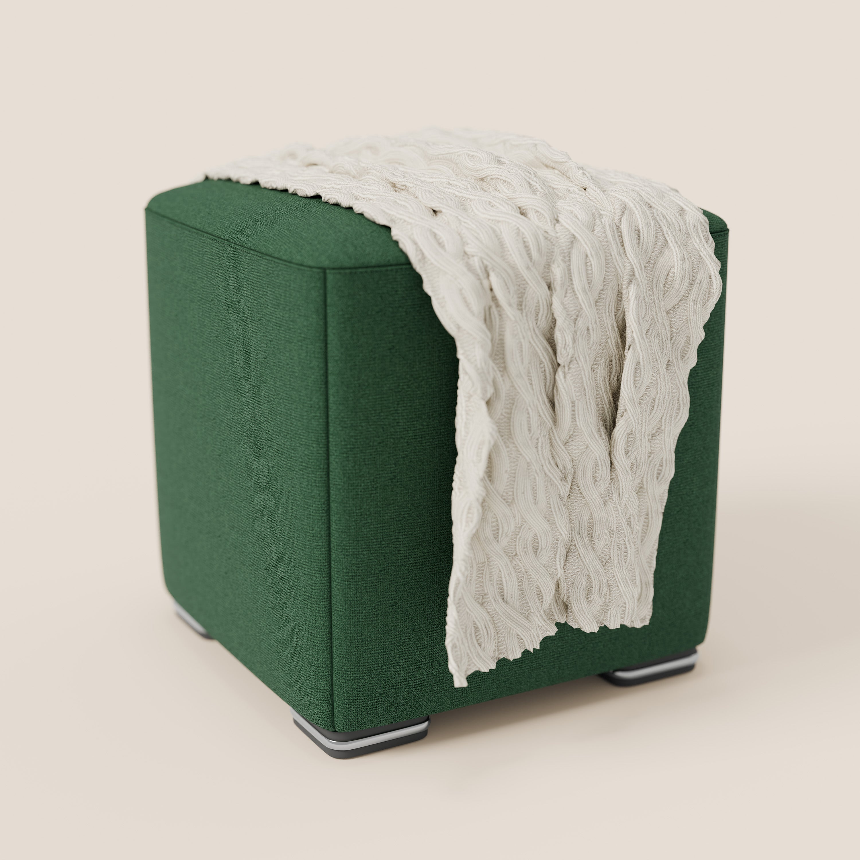 Cube pouf in tessuto morbido impermeabile T08 VERDE - divitt.sbs