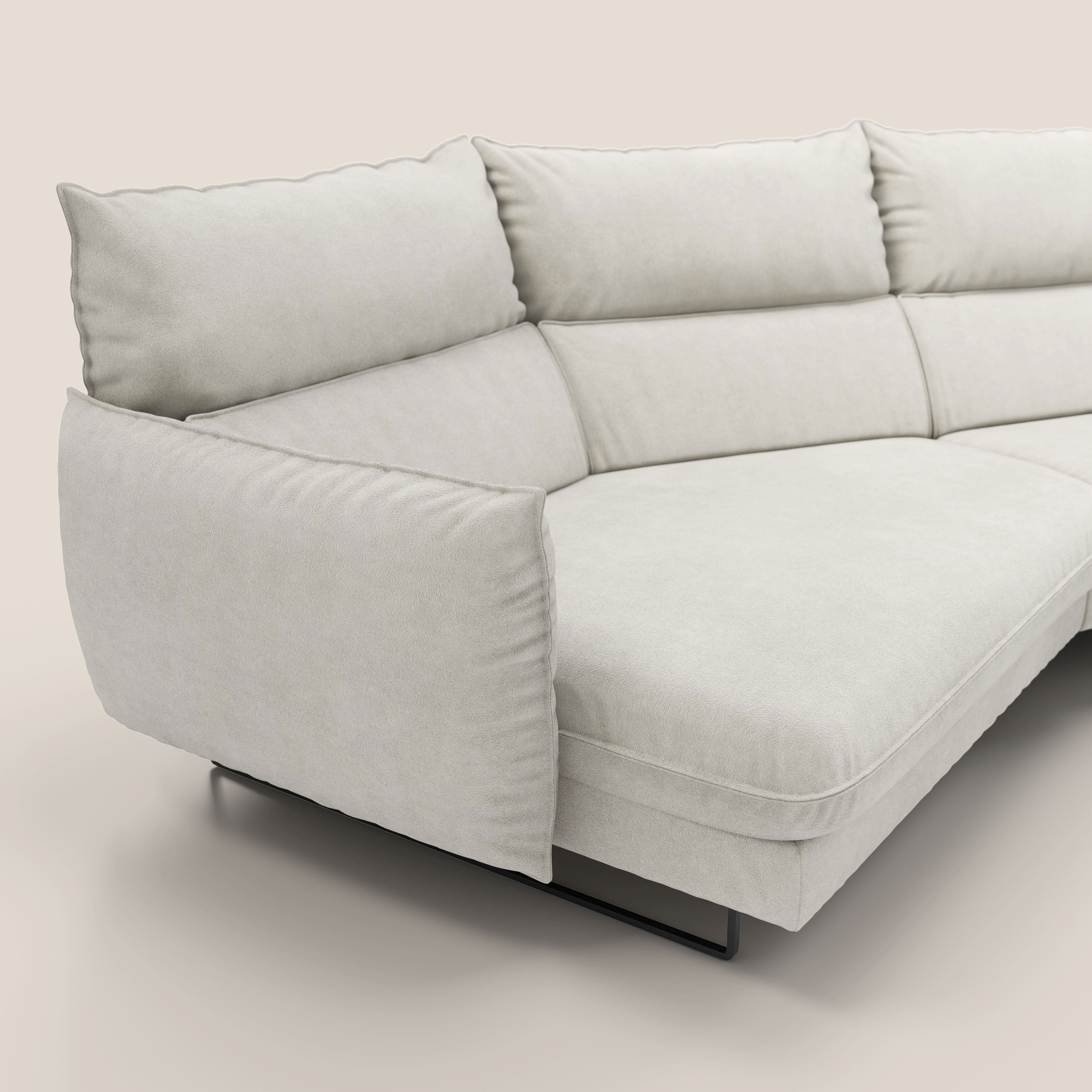 Monamour divano moderno angolare con opzione relax elettrico in microfibra smacchiabile impermeabile T11 panna - divitt.sbs