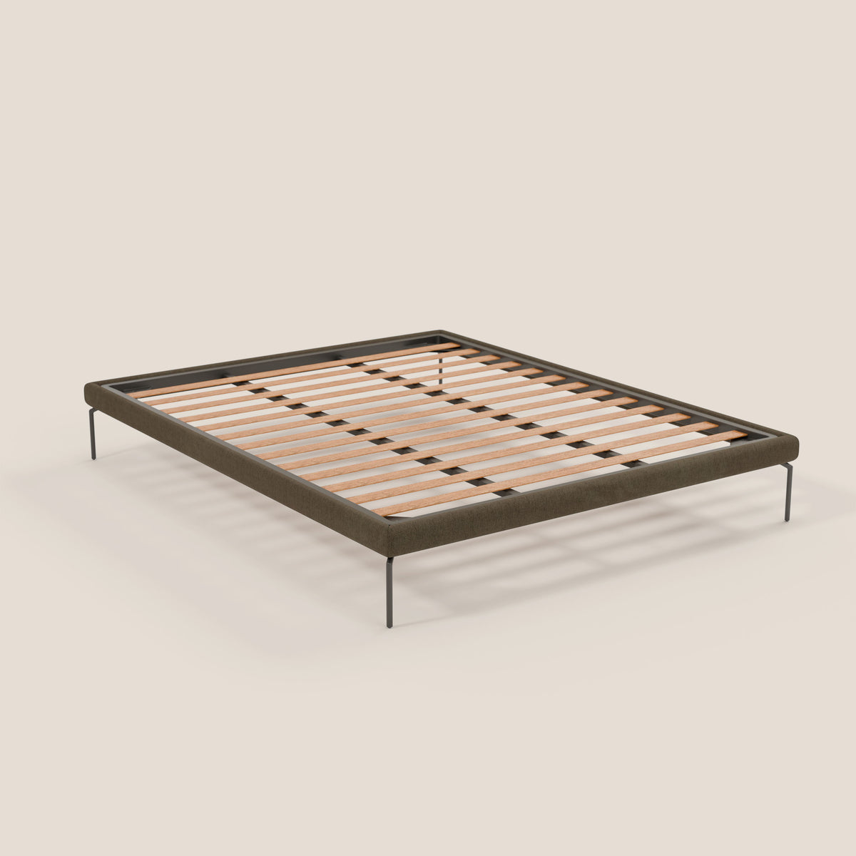 Ring sommier sfoderabile con piedi alti 24 cm in tessuto impermeabile T14 marrone - divitt.sbs