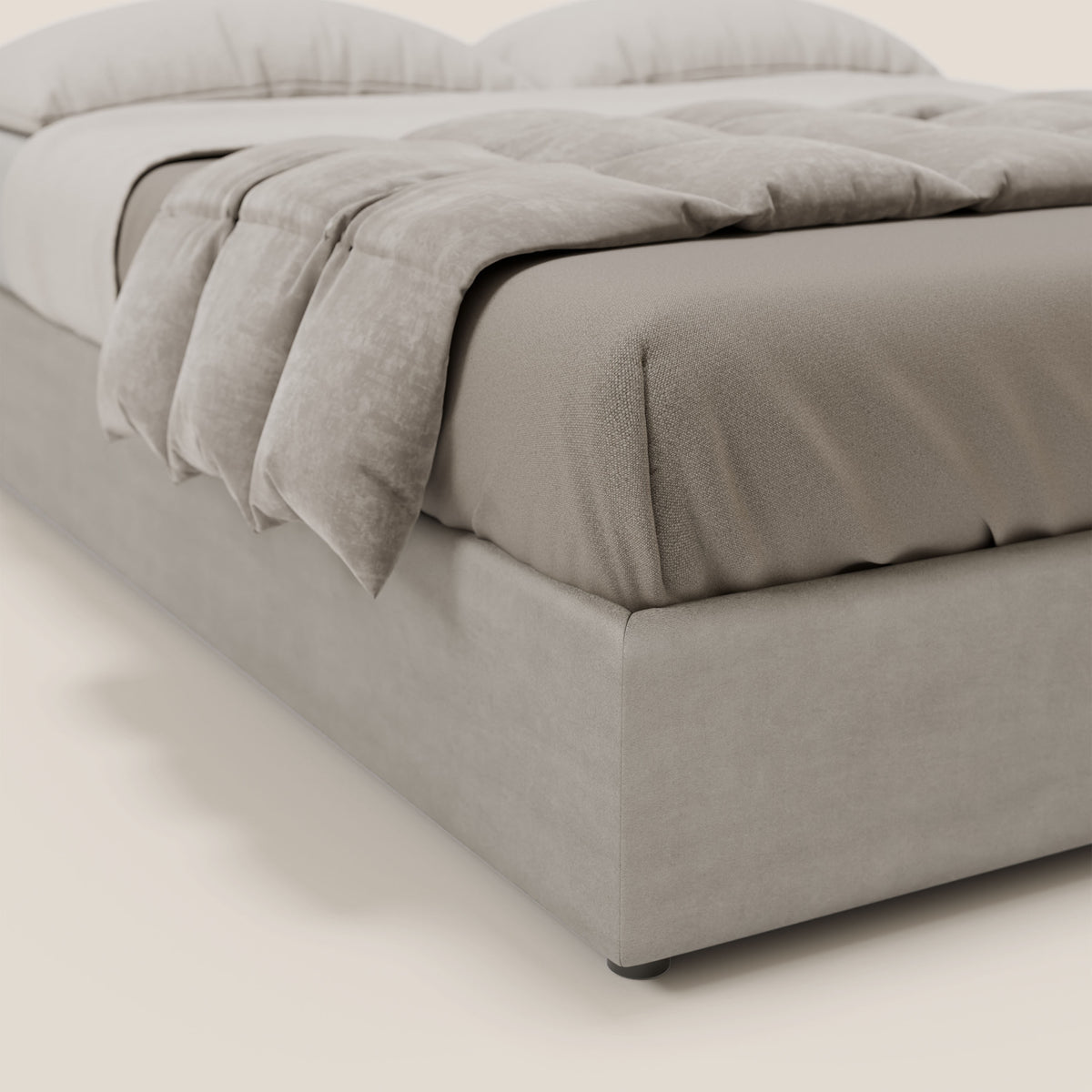 Ina sommier con ampio contenitore in microfibra smacchiabile ed impermeabile T11 - divitt.sbs