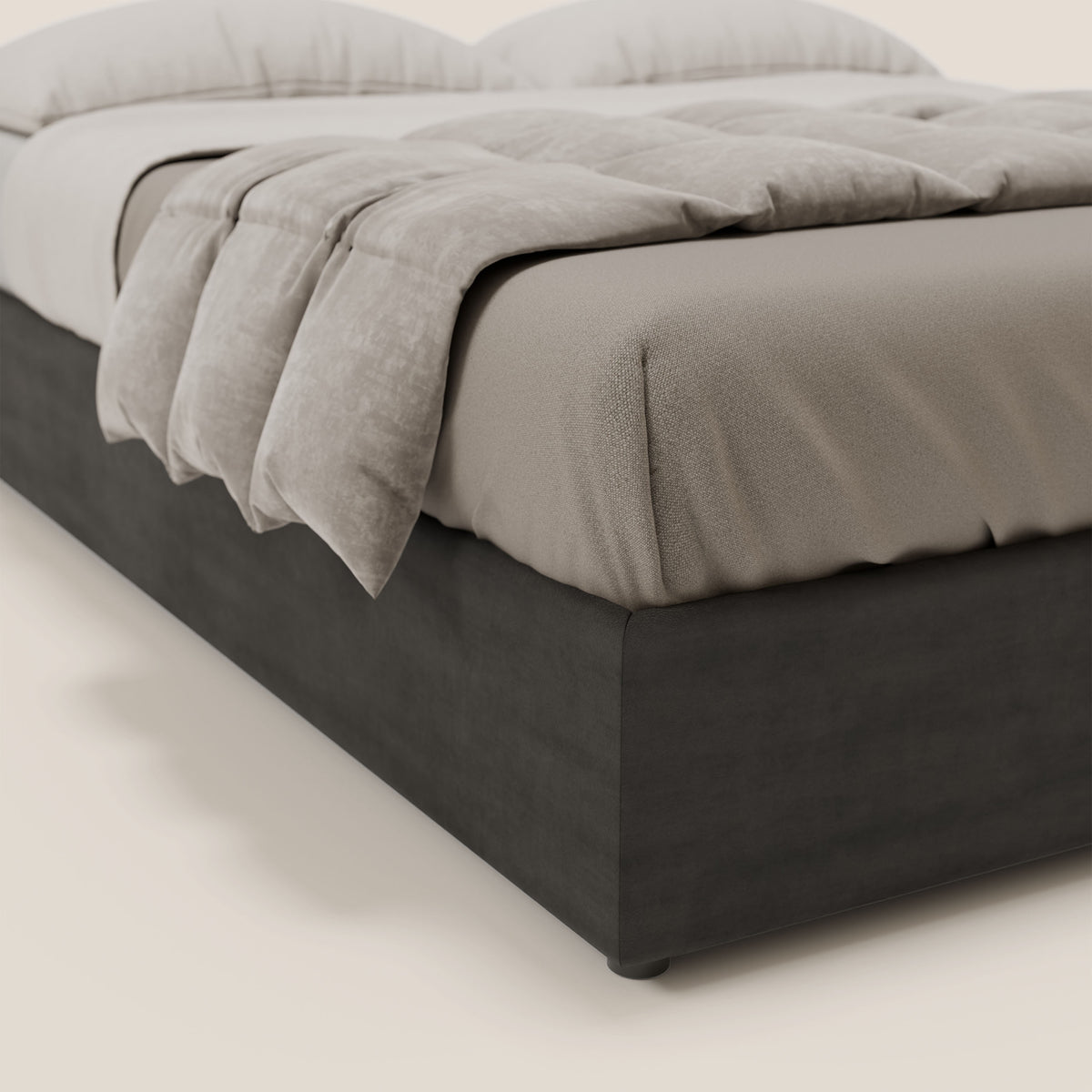 Ina sommier con ampio contenitore in microfibra smacchiabile ed impermeabile T11 - divitt.sbs