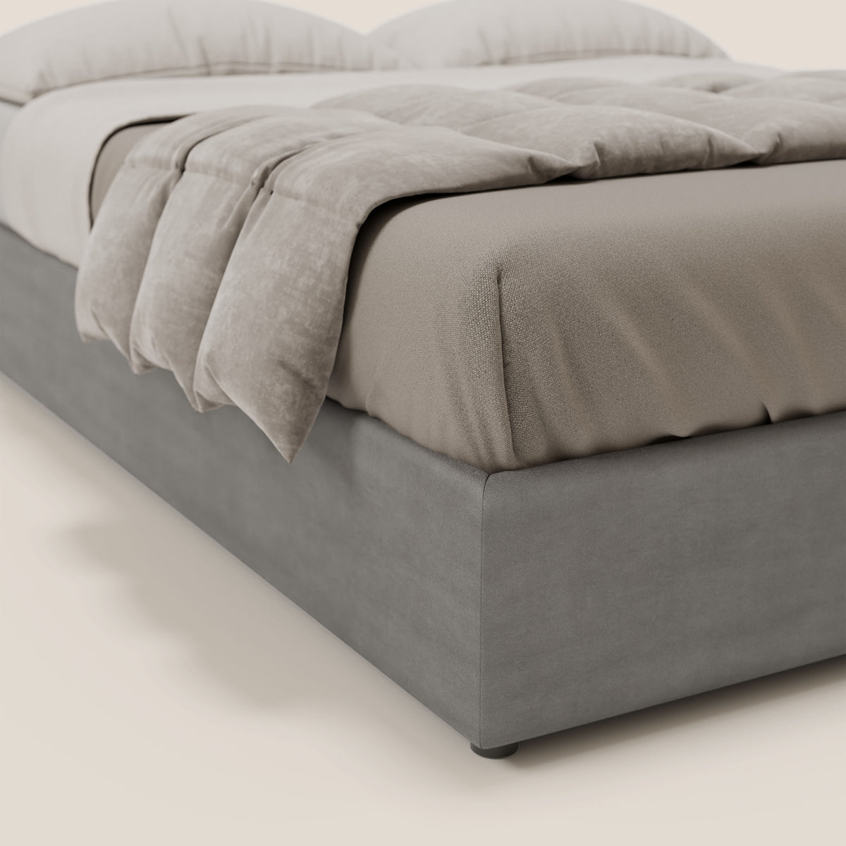 Ina sommier con ampio contenitore in microfibra smacchiabile ed impermeabile T11 - divitt.sbs