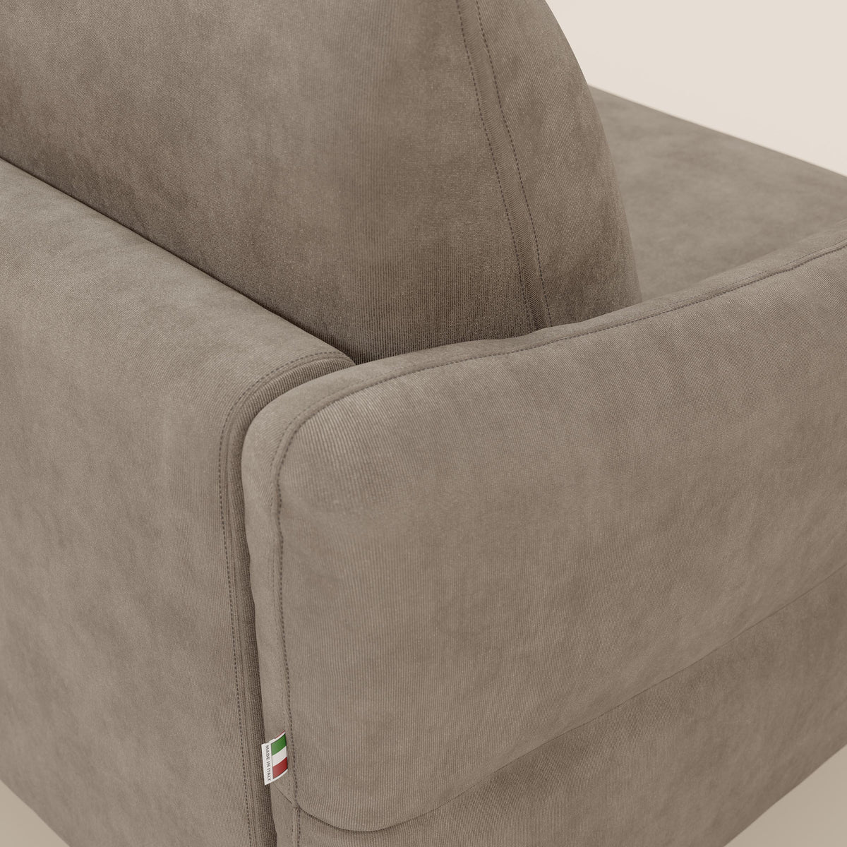 Dalia divano letto angolare con materasso alto 18 cm piedini alti e penisola contenitore in tessuto smacchiabile T17 - divitt.sbs