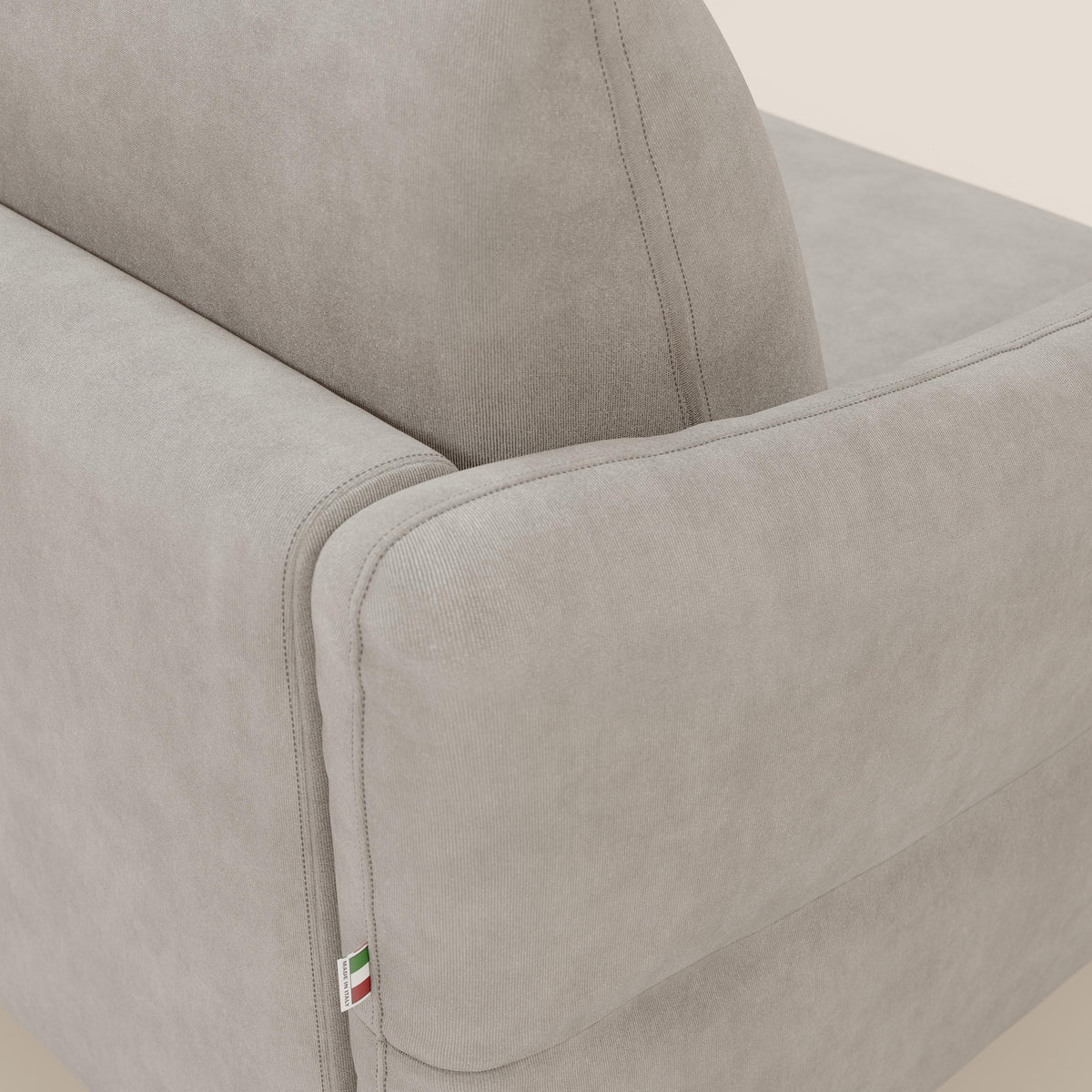 Dalia divano letto angolare con materasso alto 18 cm piedini alti e penisola contenitore in tessuto smacchiabile T17 bianco - divitt.sbs