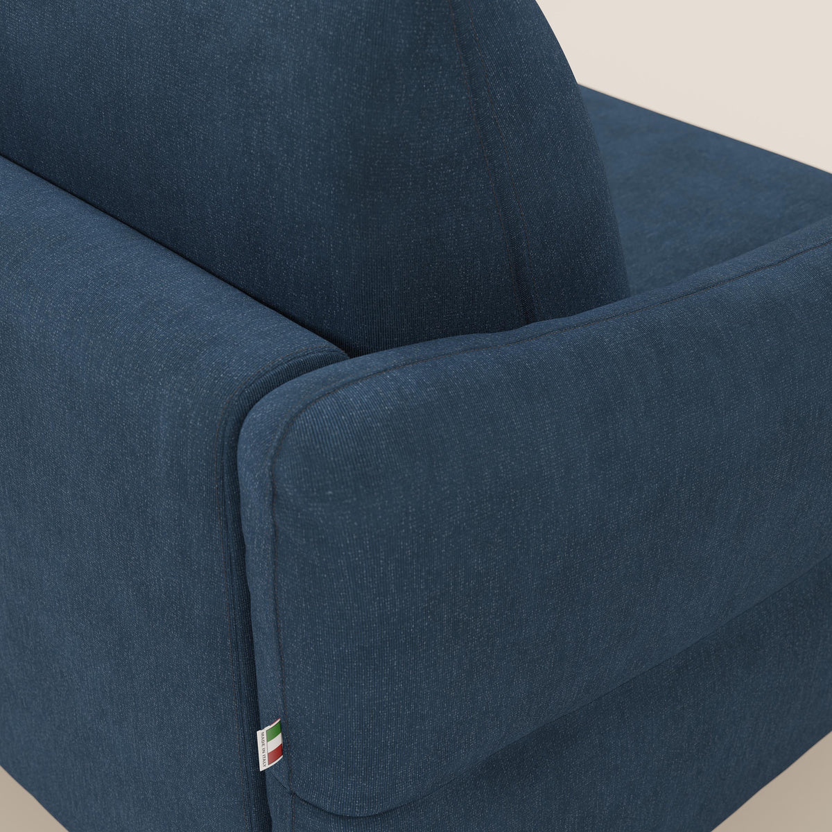 Dalia divano letto angolare con materasso alto 18 cm piedini alti e penisola contenitore in tessuto smacchiabile T17 - divitt.sbs