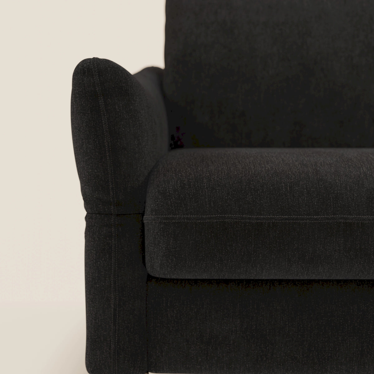 Dalia divano letto angolare con materasso alto 18 cm piedini alti e penisola contenitore in tessuto smacchiabile T17 nero - divitt.sbs