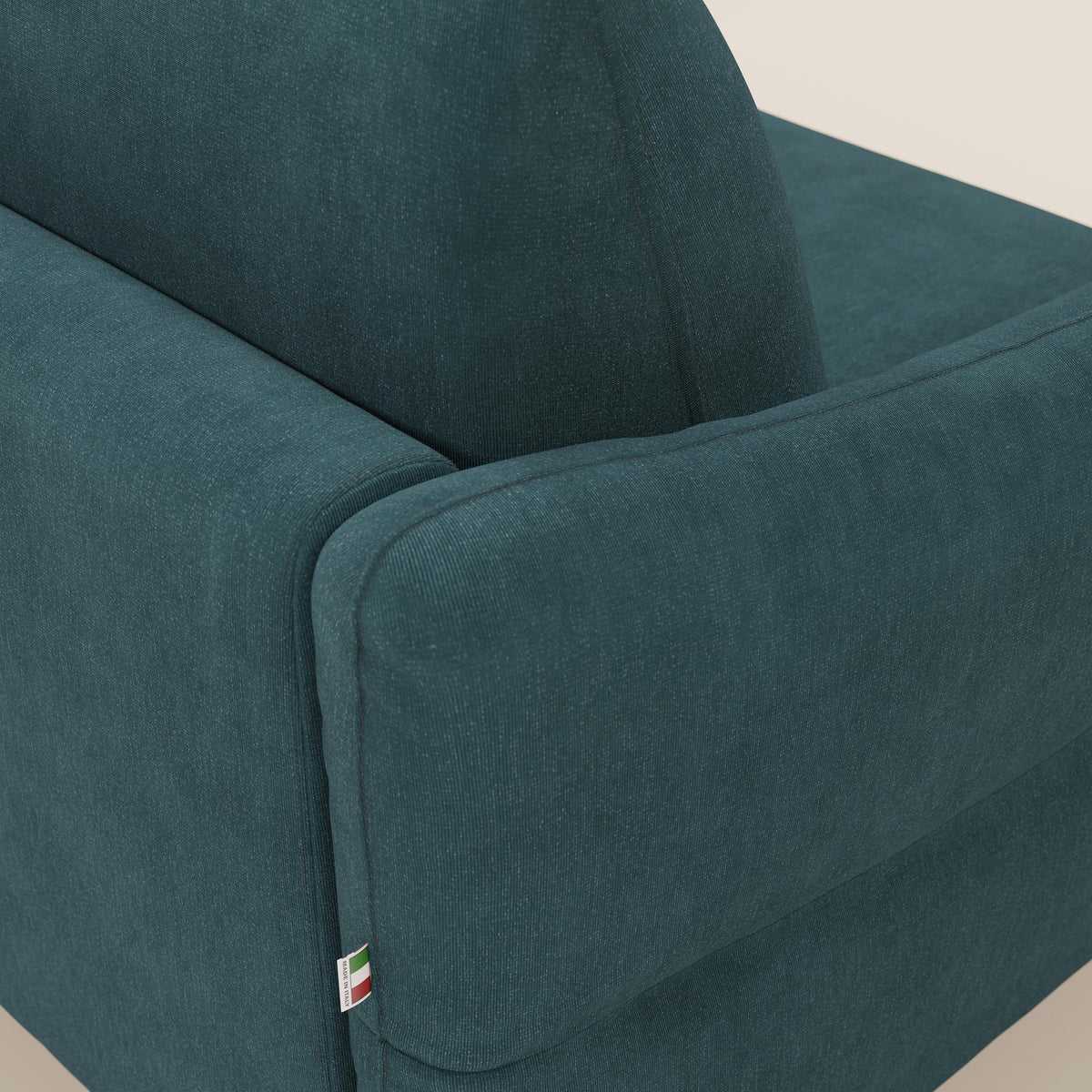 Dalia divano letto angolare con materasso alto 18 cm piedini alti e penisola contenitore in tessuto smacchiabile T17 - divitt.sbs