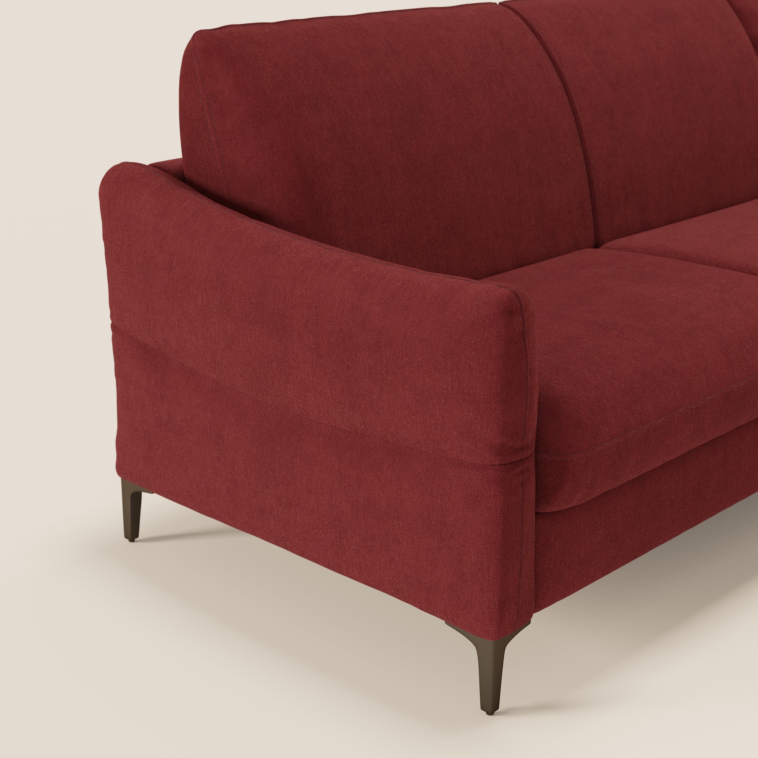 Dalia divano letto angolare con materasso alto 18 cm piedini alti e penisola contenitore in tessuto smacchiabile T17 - divitt.sbs