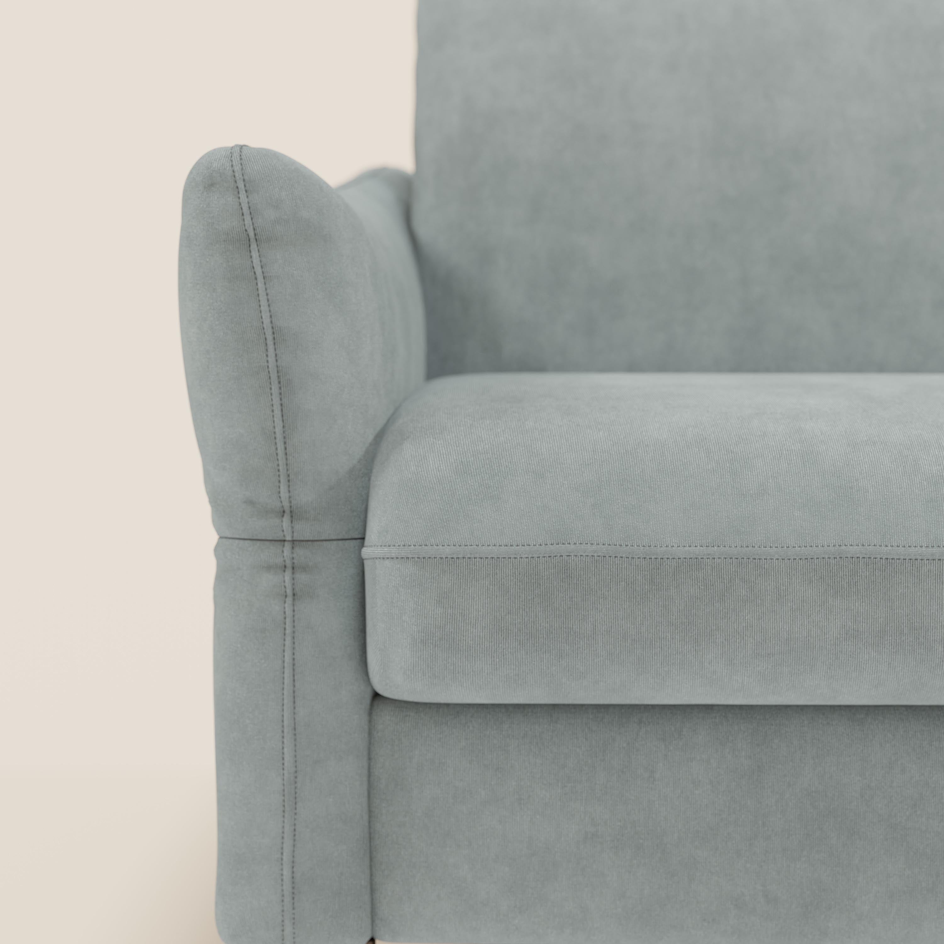 Dalia divano letto angolare con materasso alto 18 cm piedini alti e penisola contenitore in tessuto smacchiabile T17 - divitt.sbs