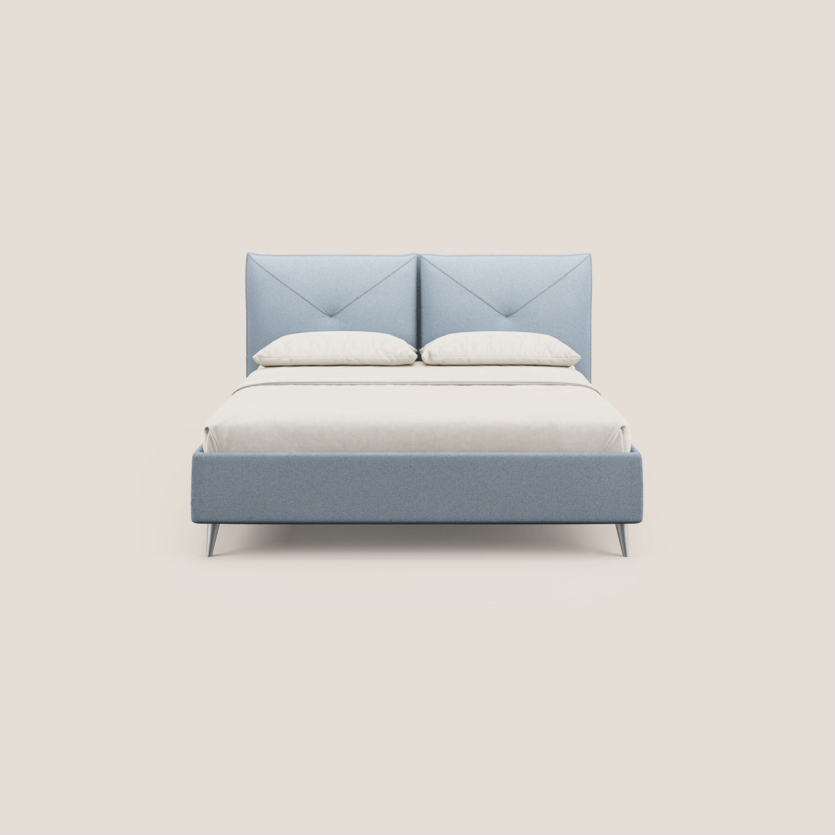 Adone letto imbottito contenitore a doppia pannellatura in bouclet impermeabile T07 carta da zucchero - divitt.sbs