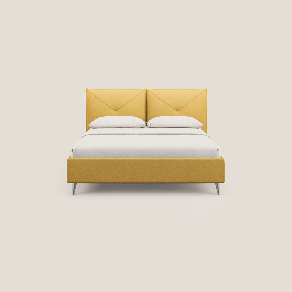 Adone letto imbottito contenitore a doppia pannellatura in bouclet impermeabile T07 giallo - divitt.sbs