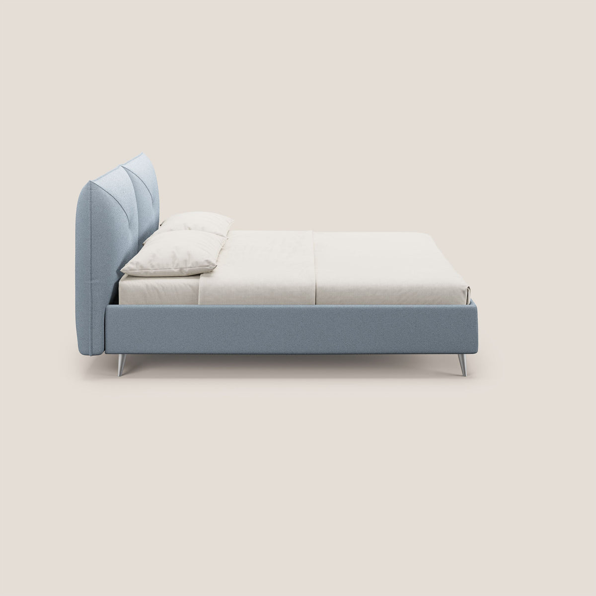Adone letto imbottito contenitore a doppia pannellatura in bouclet impermeabile T07 carta da zucchero - divitt.sbs
