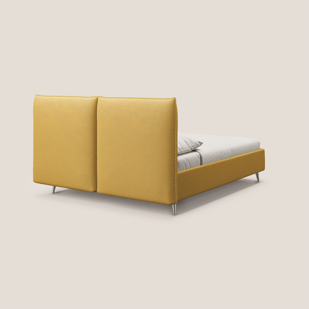 Adone letto imbottito contenitore a doppia pannellatura in bouclet impermeabile T07 giallo - divitt.sbs