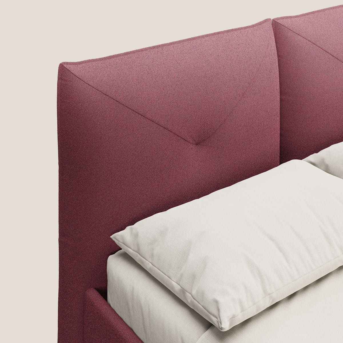 Adone letto imbottito contenitore a doppia pannellatura in bouclet impermeabile T07 rosso - divitt.sbs