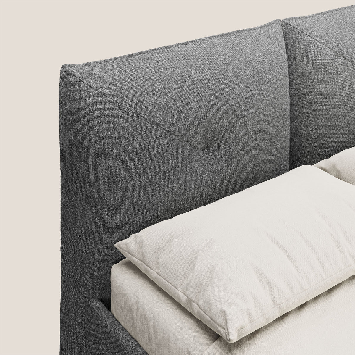 Adone letto imbottito contenitore a doppia pannellatura in bouclet impermeabile T07 antracite - divitt.sbs