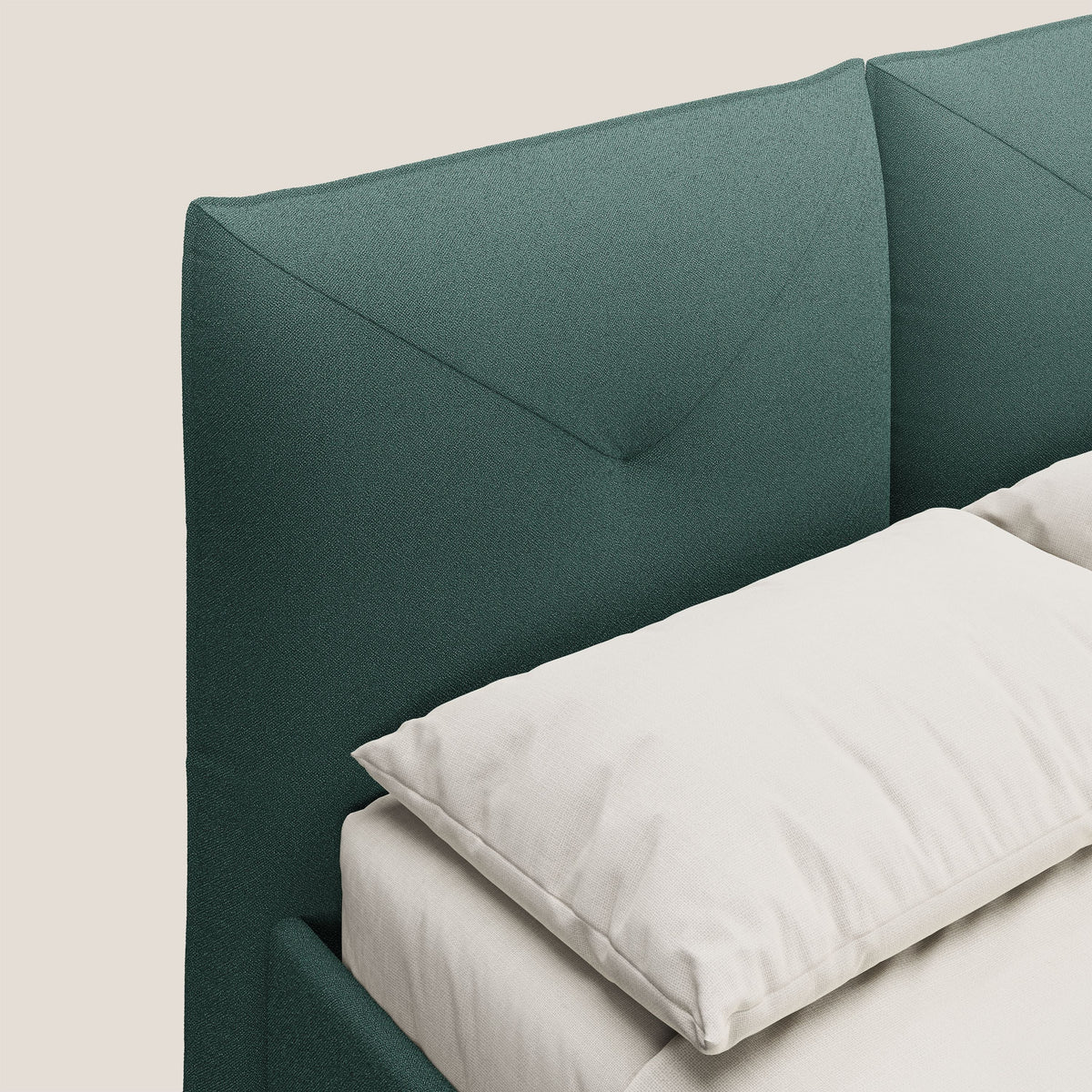 Adone letto imbottito contenitore a doppia pannellatura in bouclet impermeabile T07 verde - divitt.sbs
