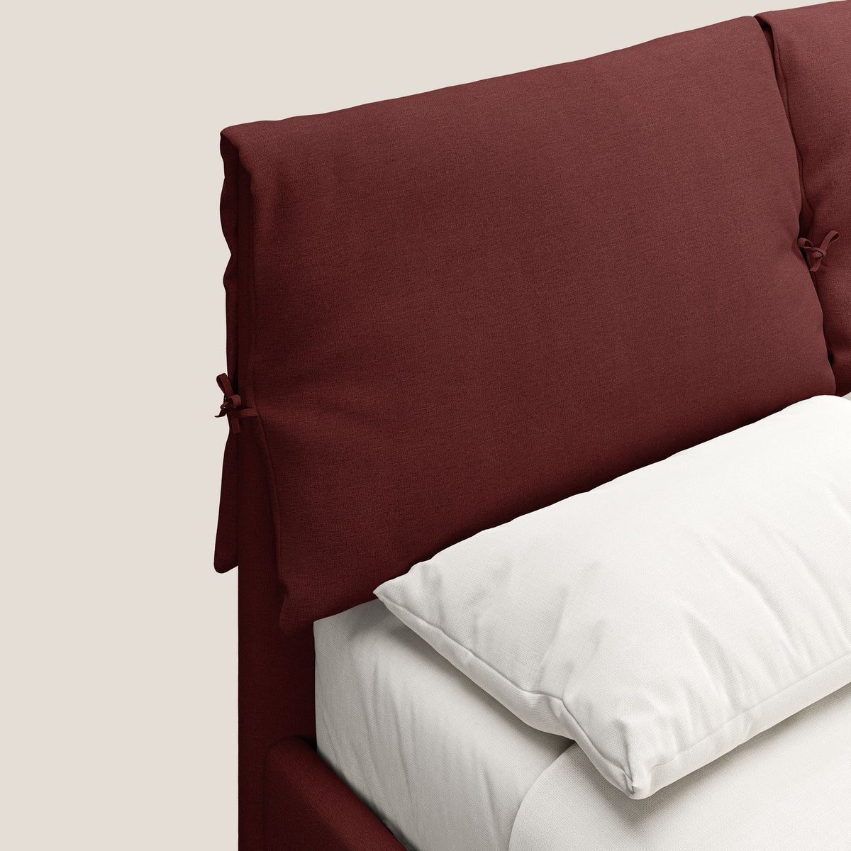 Artemisia letto imbottito con piedini alti sfoderabile in tessuto smacchiabile T17 rosso - divitt.sbs