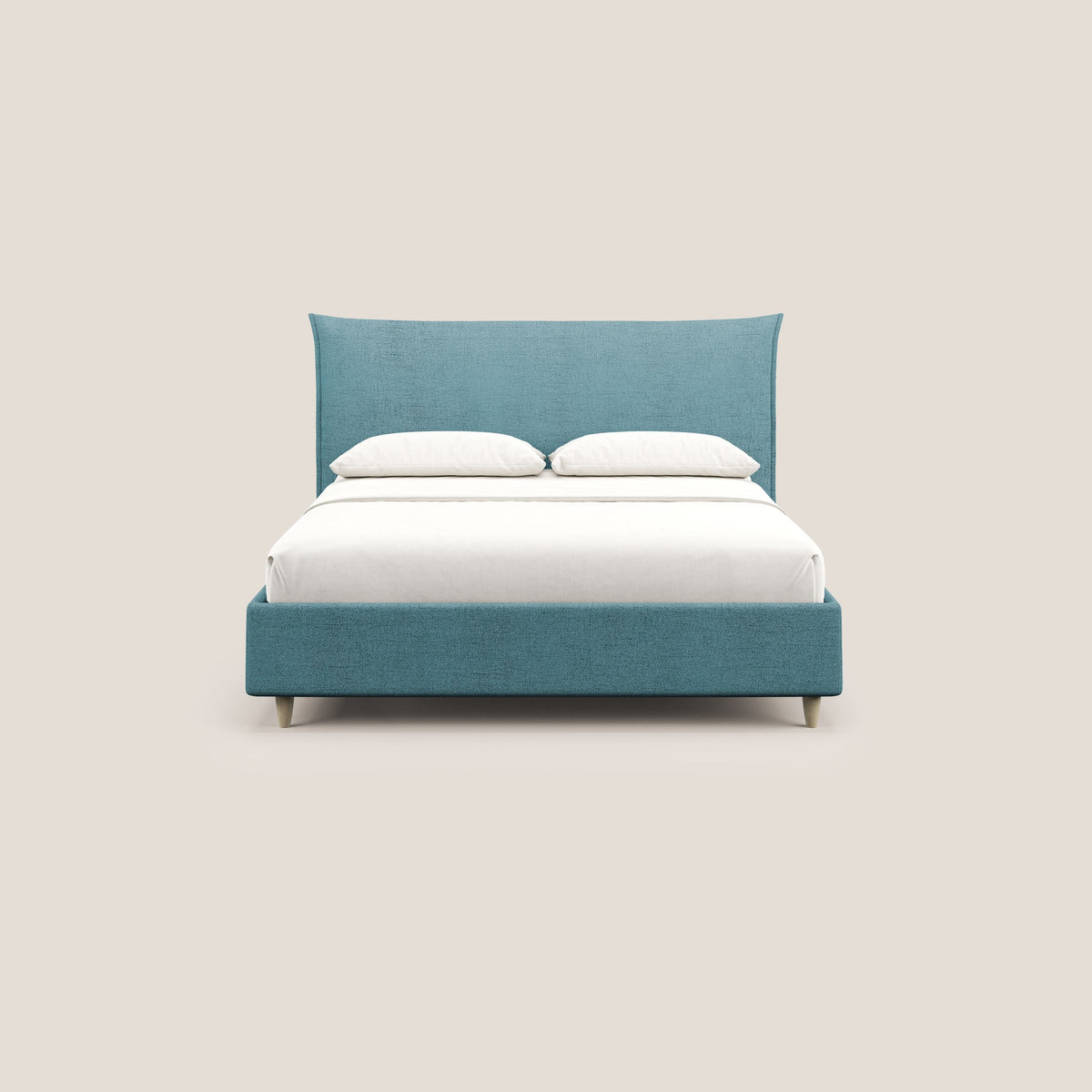 Audrey letto imbottito contenitore e sfoderabile in tessuto fiammato impermeabile T03 azzurro - divitt.sbs