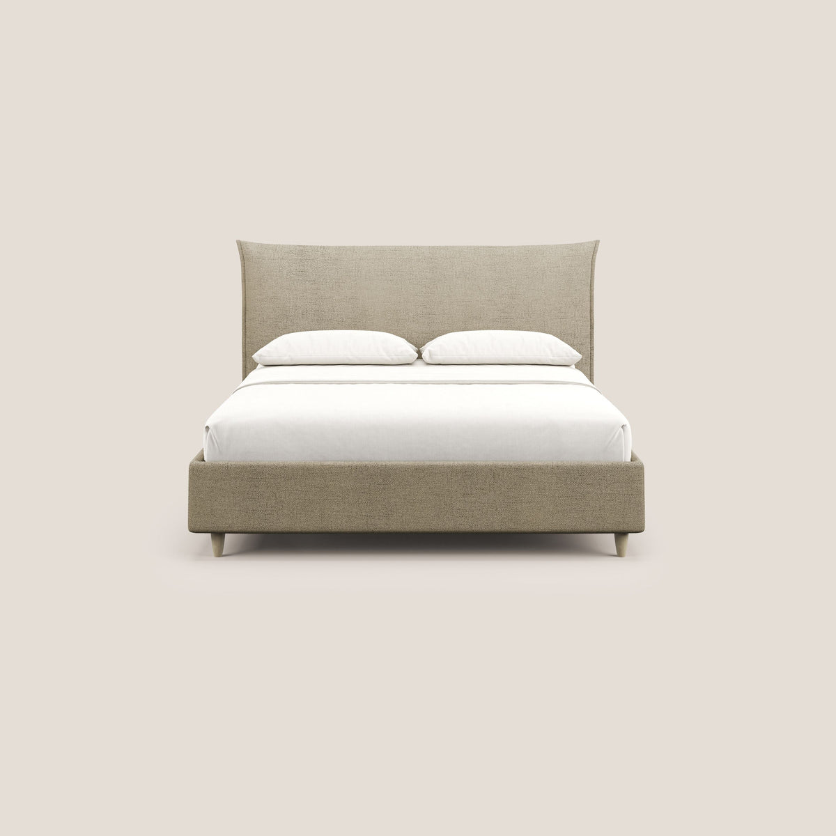 Audrey letto imbottito contenitore e sfoderabile in tessuto fiammato impermeabile T03 beige - divitt.sbs
