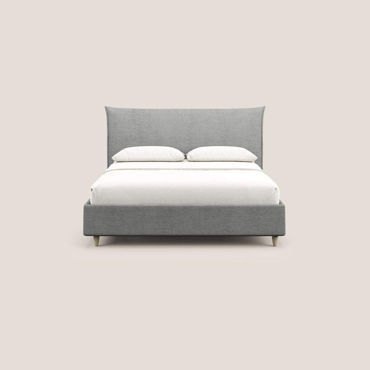 Audrey letto imbottito contenitore e sfoderabile in tessuto fiammato impermeabile T03 grigio chiaro - divitt.sbs