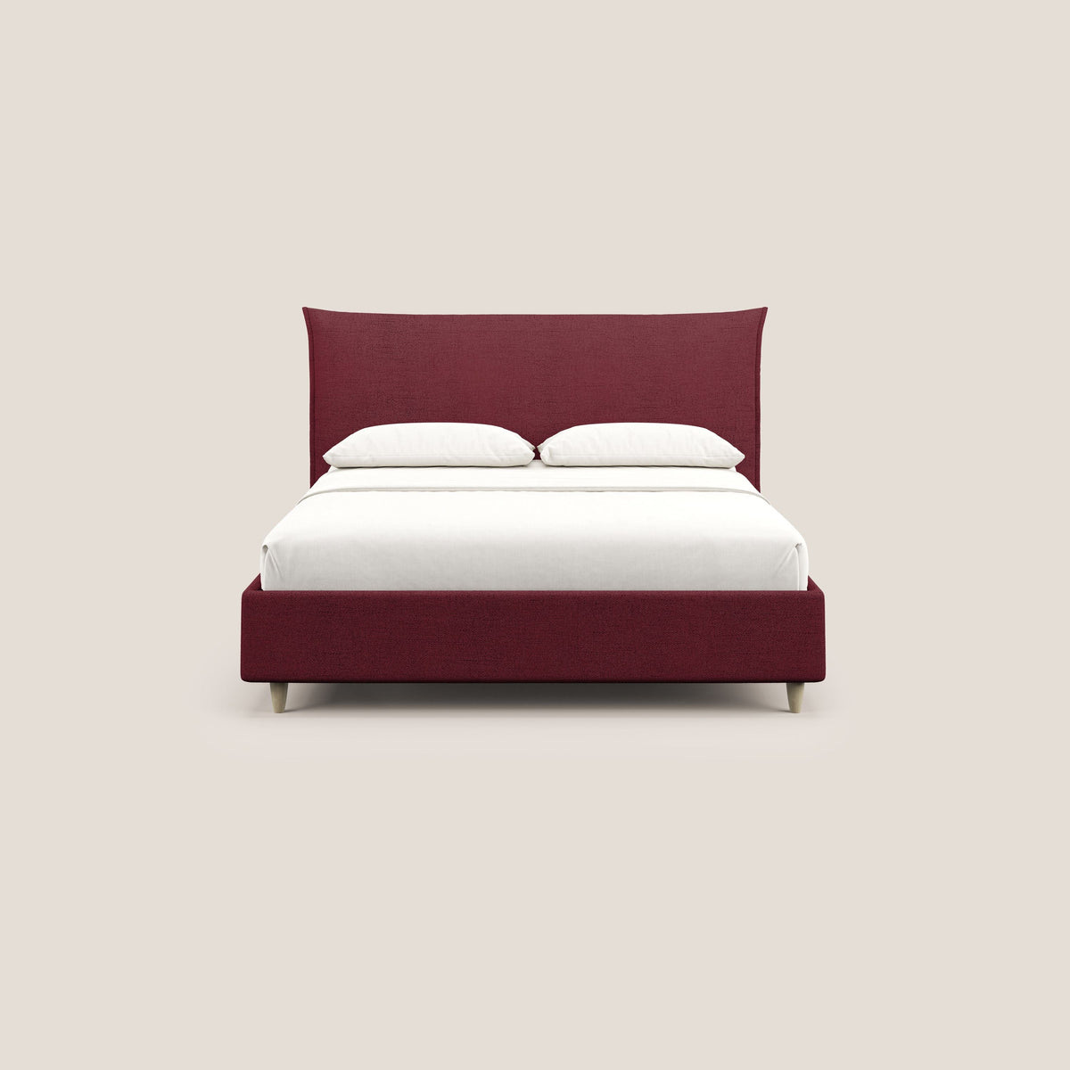 Audrey letto imbottito contenitore e sfoderabile in tessuto fiammato impermeabile T03 rosso - divitt.sbs