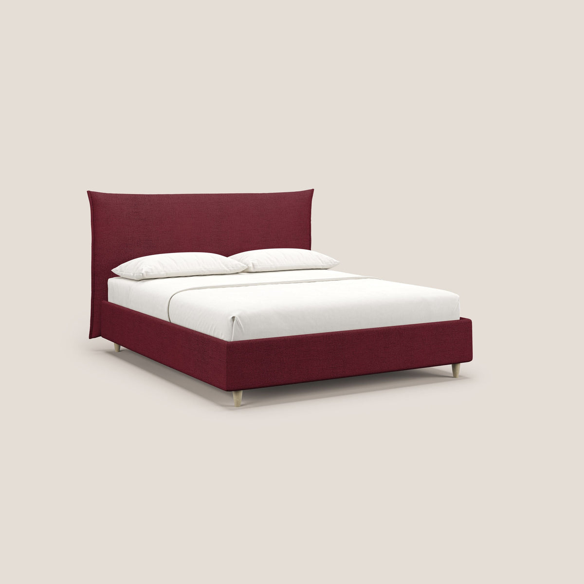 Audrey letto imbottito contenitore e sfoderabile in tessuto fiammato impermeabile T03 rosso - divitt.sbs