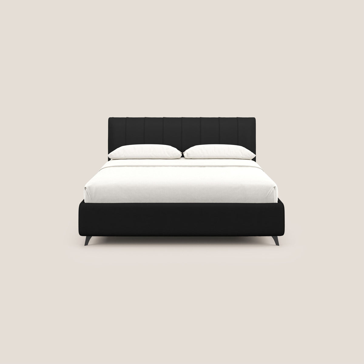 Bogart letto imbottito contenitore completamente sfoderabile in microfibra smacchiabile T11 nero - divitt.sbs