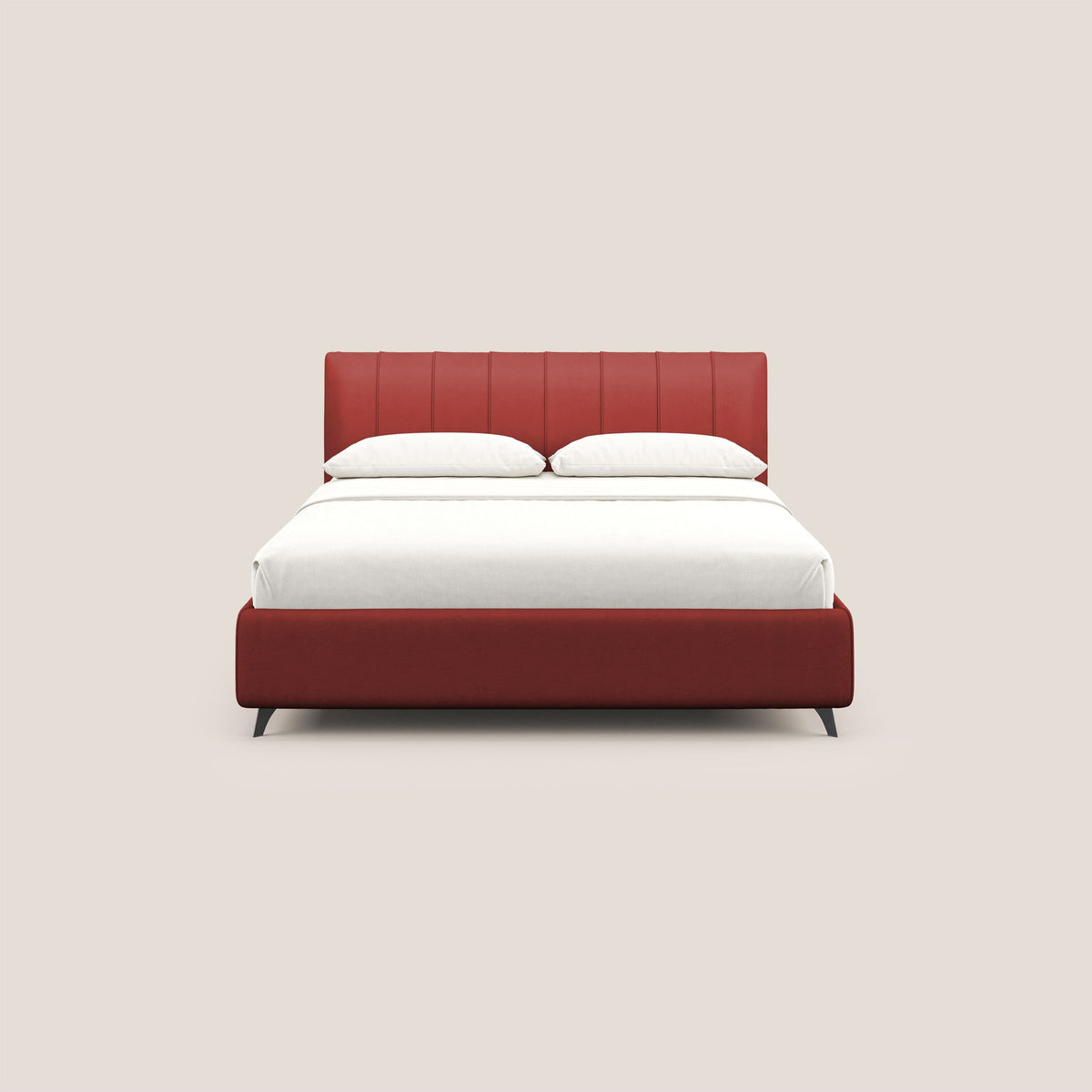 Bogart letto imbottito contenitore completamente sfoderabile in microfibra smacchiabile T11 rosso - divitt.sbs