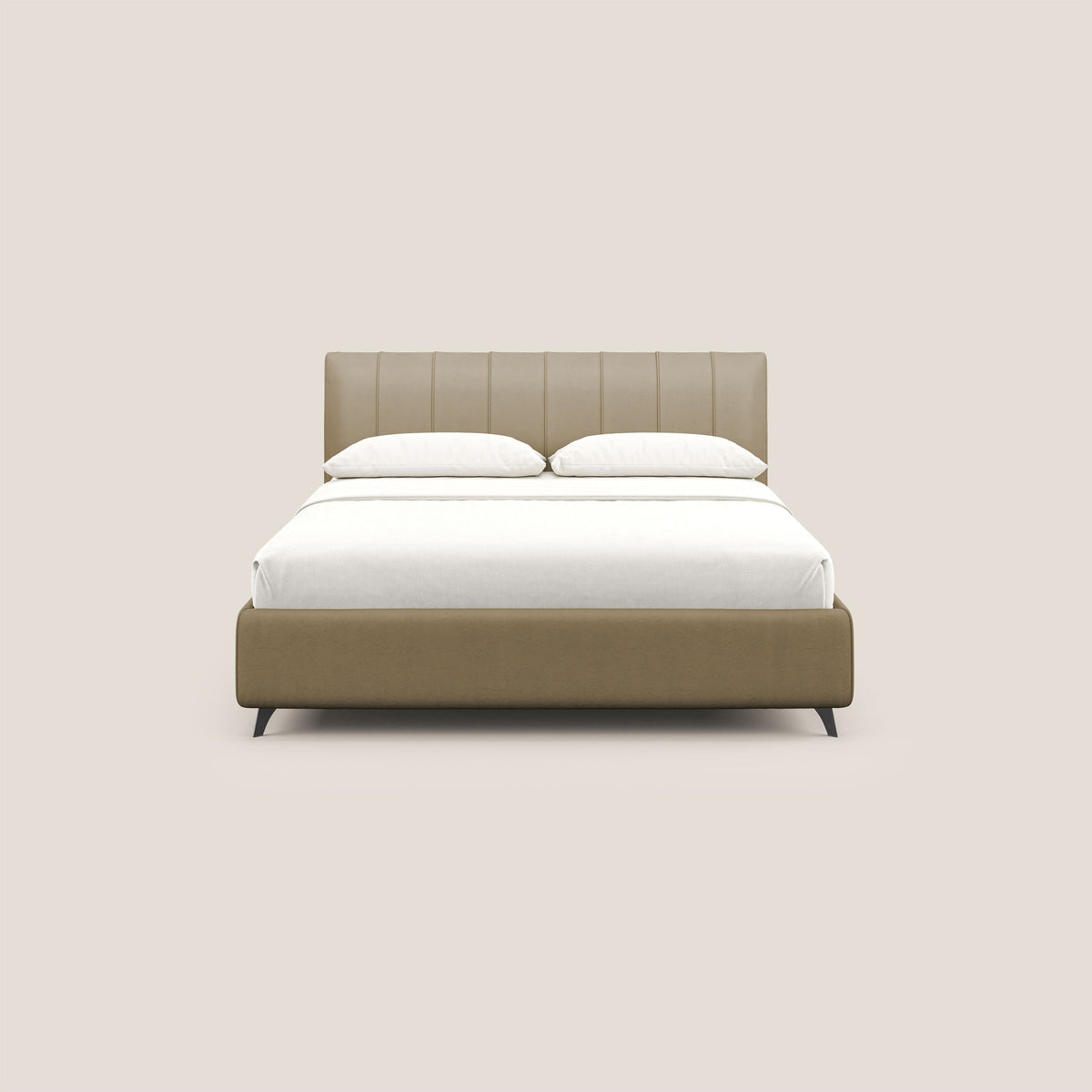 Bogart letto imbottito contenitore completamente sfoderabile in microfibra smacchiabile T11 beige - divitt.sbs