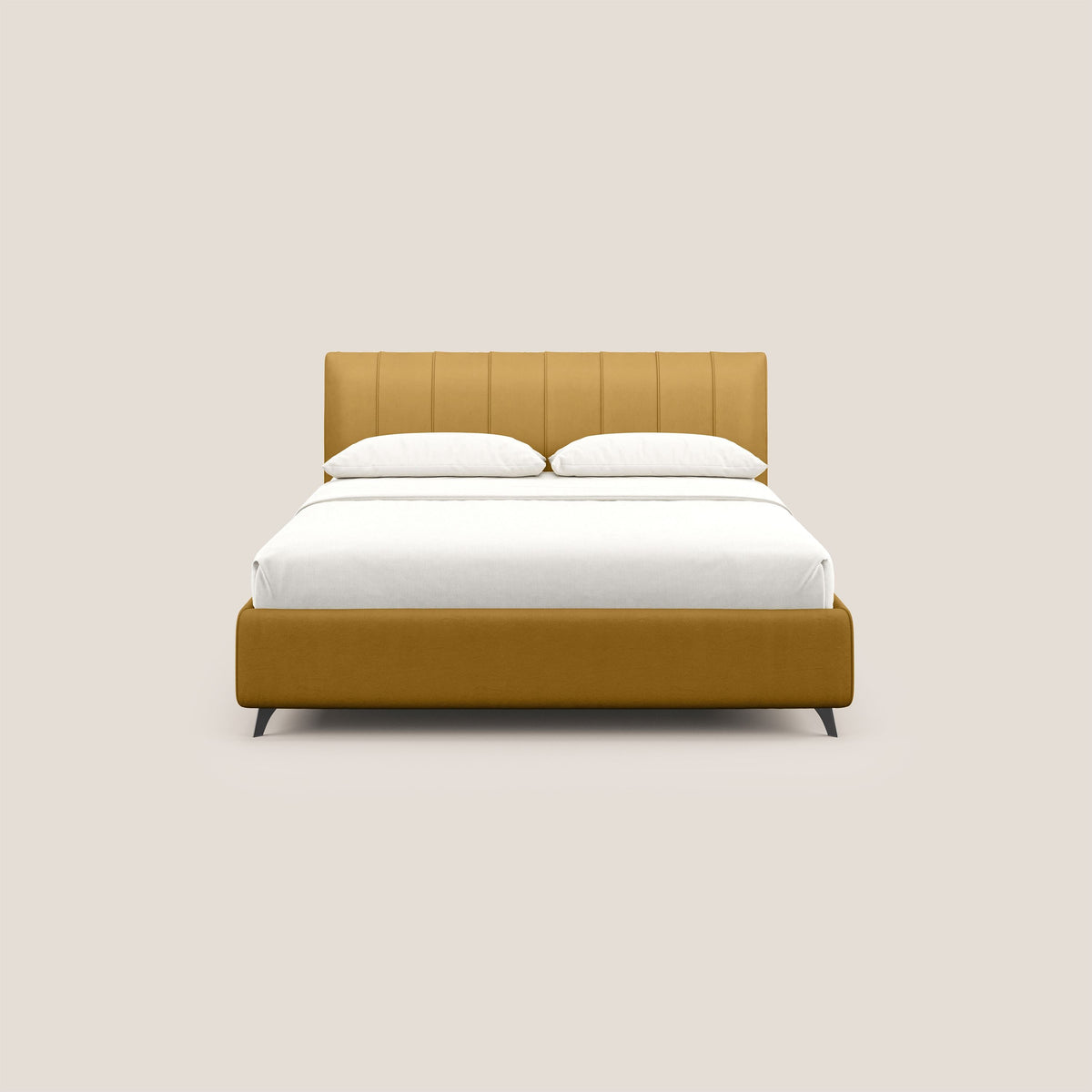 Bogart letto imbottito contenitore completamente sfoderabile in microfibra smacchiabile T11 giallo - divitt.sbs